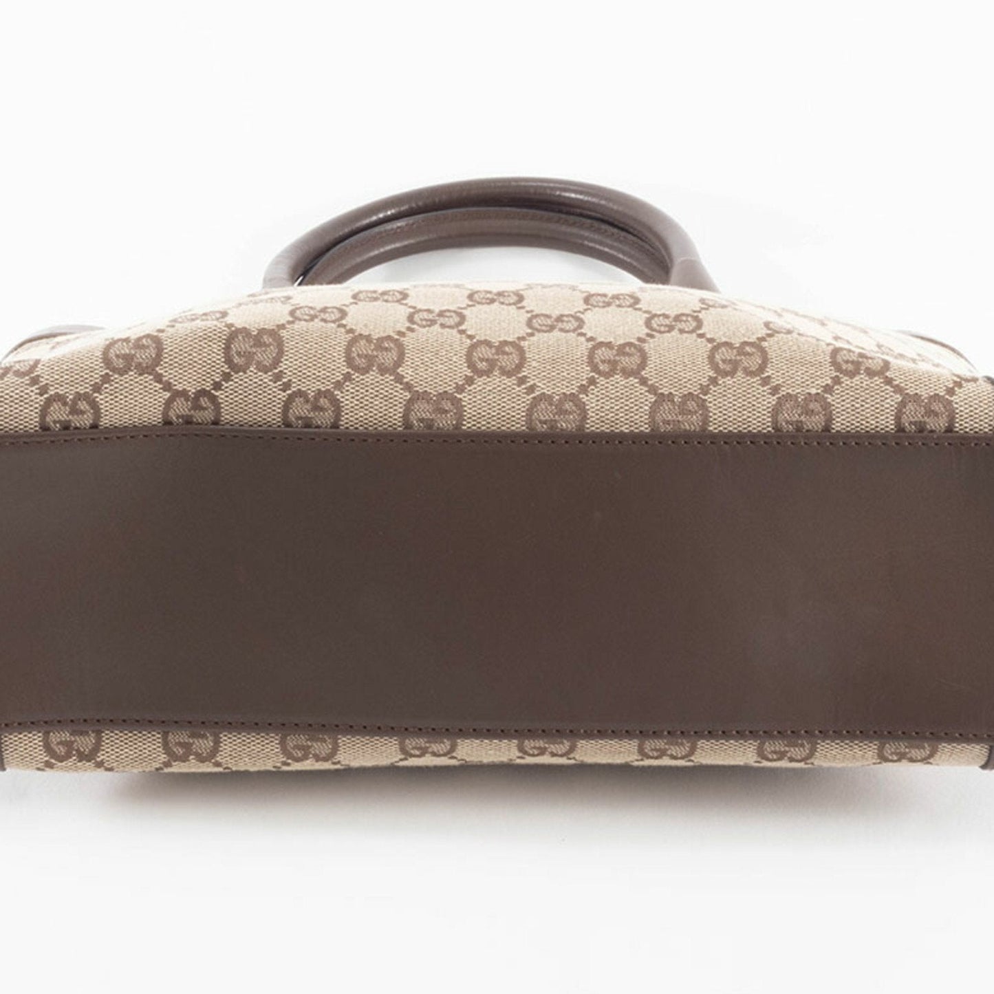 Gucci Gg Canvas Beige Brown Gg Canvas Leather Tote Bag ( )
