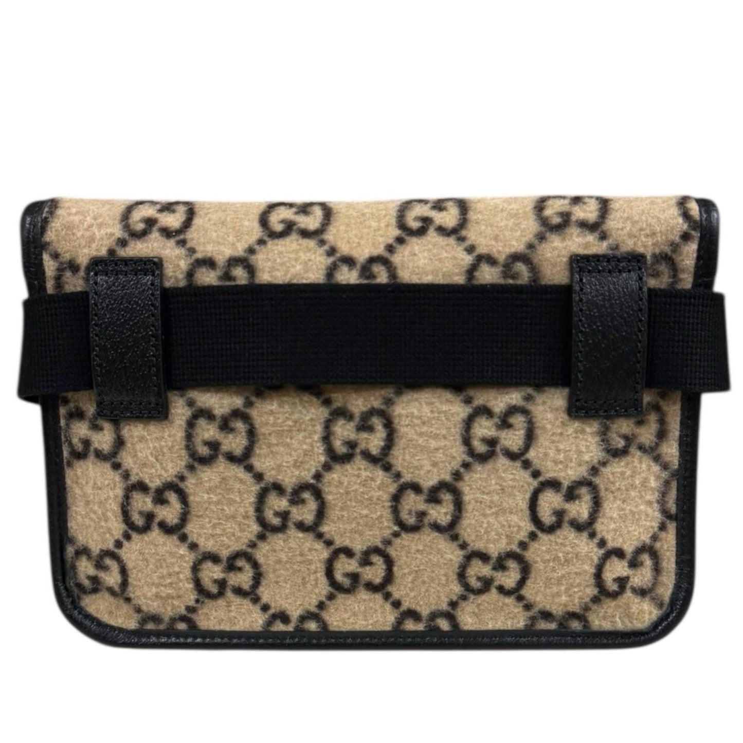 Gucci Beige Black Wool Leather Sling Bag ( )