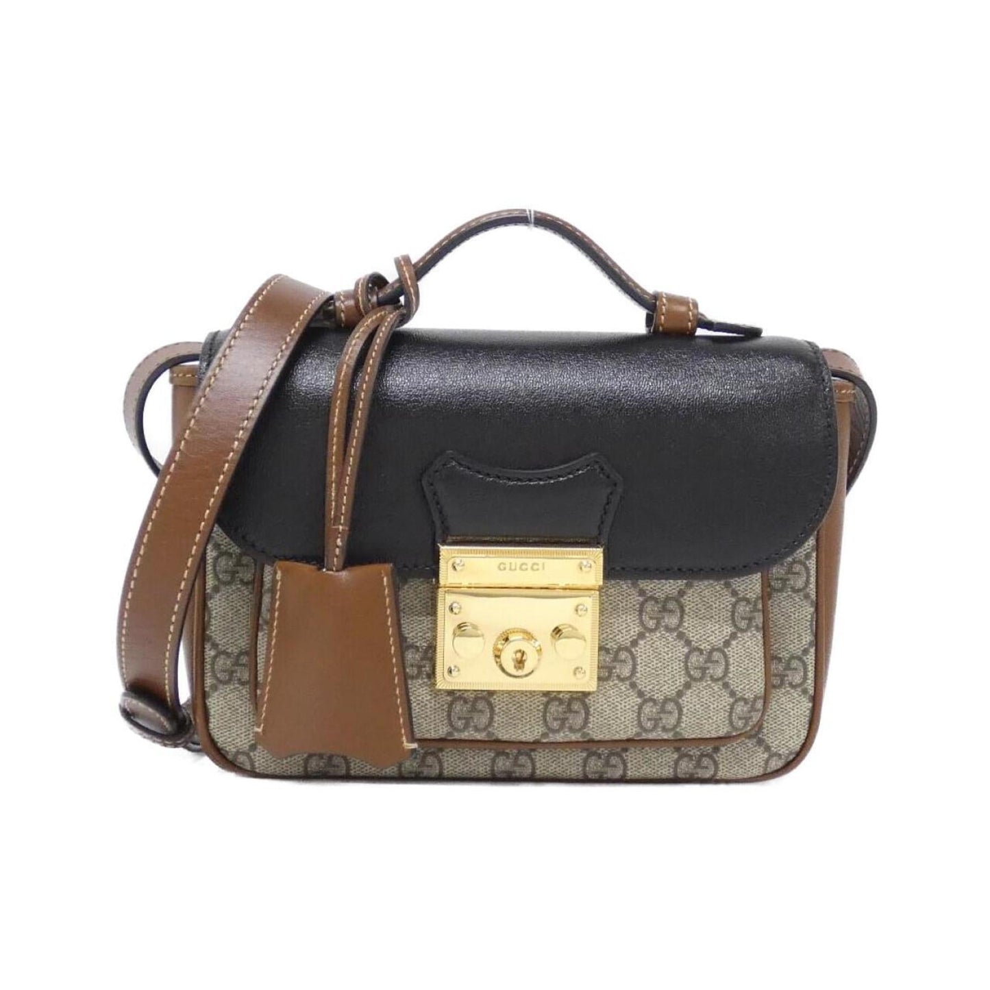 Gucci Beige Black Brown Gg Supreme Shoulder Bag ( )