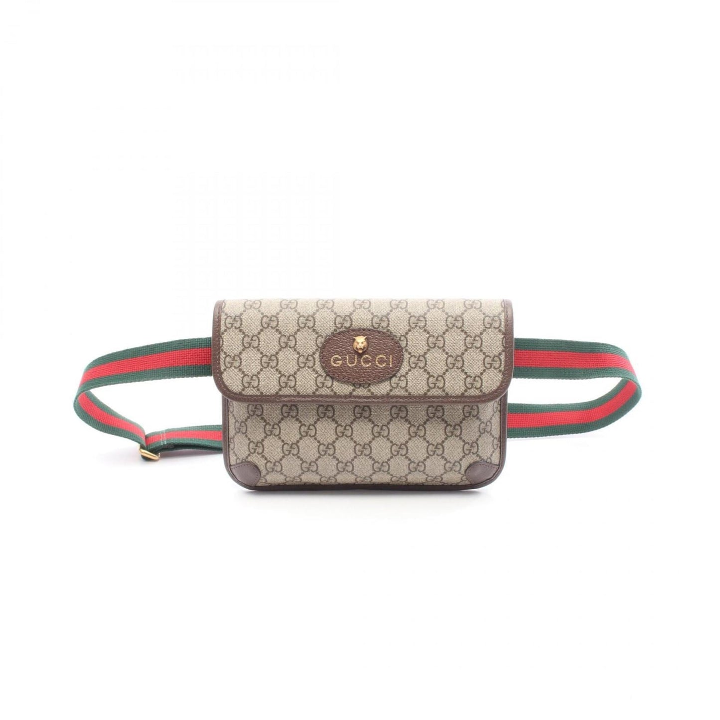 Gucci Beige Brown Pvc Coated Canvas Leather Fanny Pack ( )