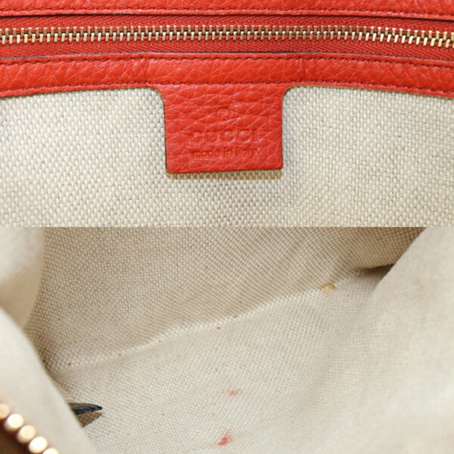Gucci Soho Red Color Leather Tote Bag ( )