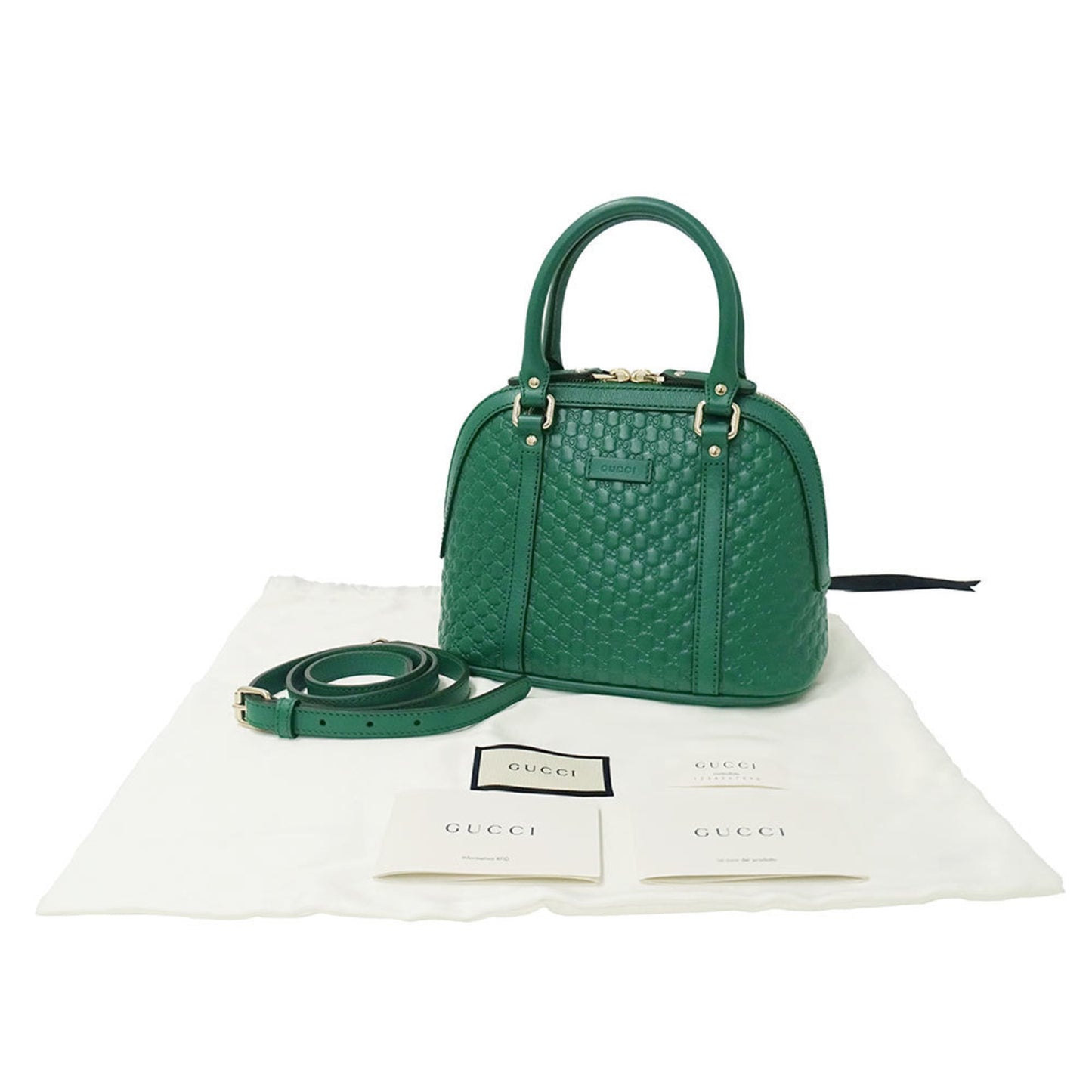 Gucci Green Leather Handbag Shoulder Bag ( )