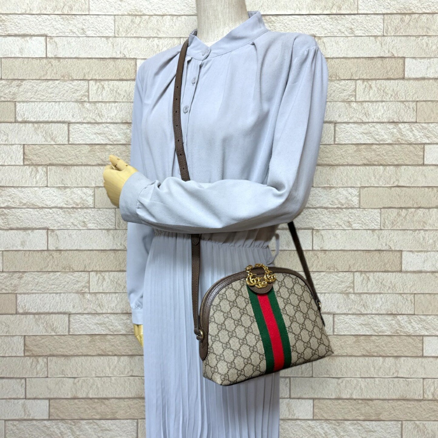 Gucci Ophidia Beige Brown Gg Supreme Shoulder Bag ( )