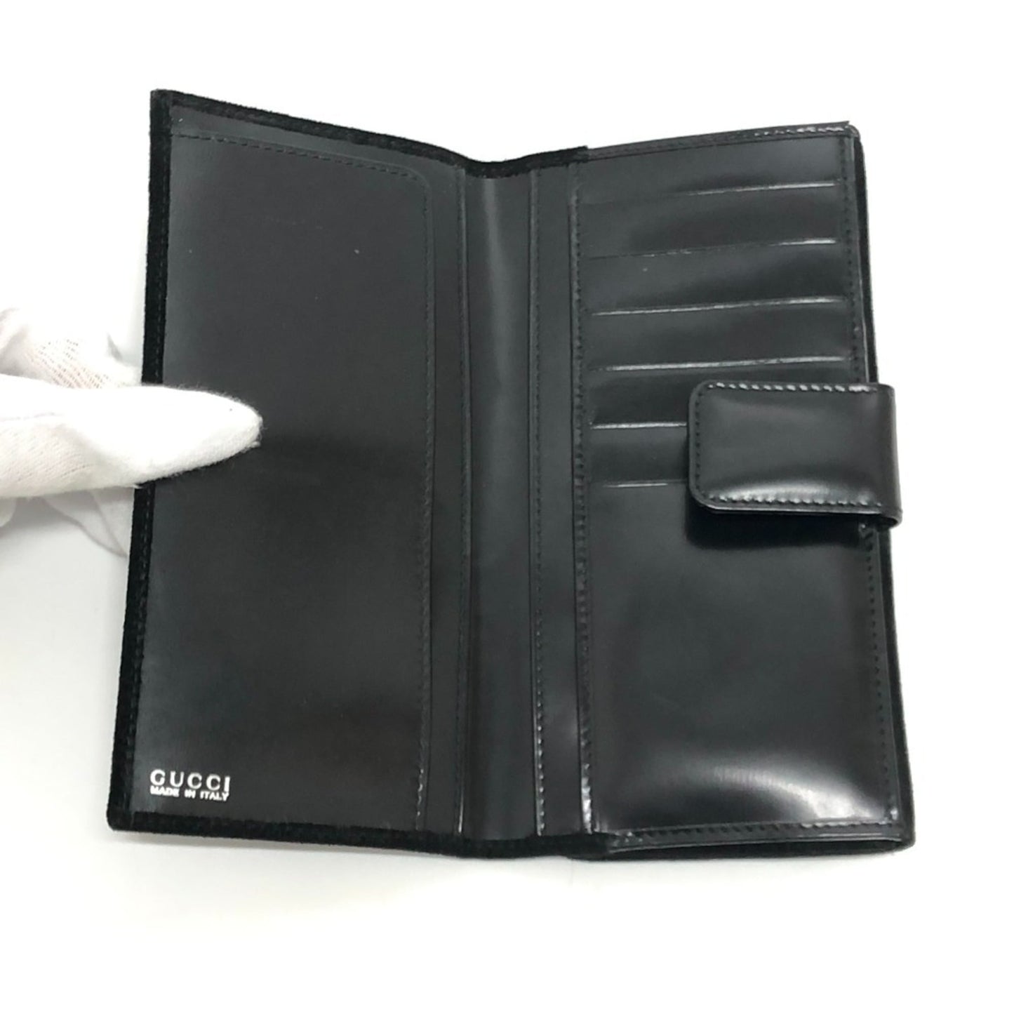 Gucci Black Suede Leather Long Wallet (Bi-Fold) ( )