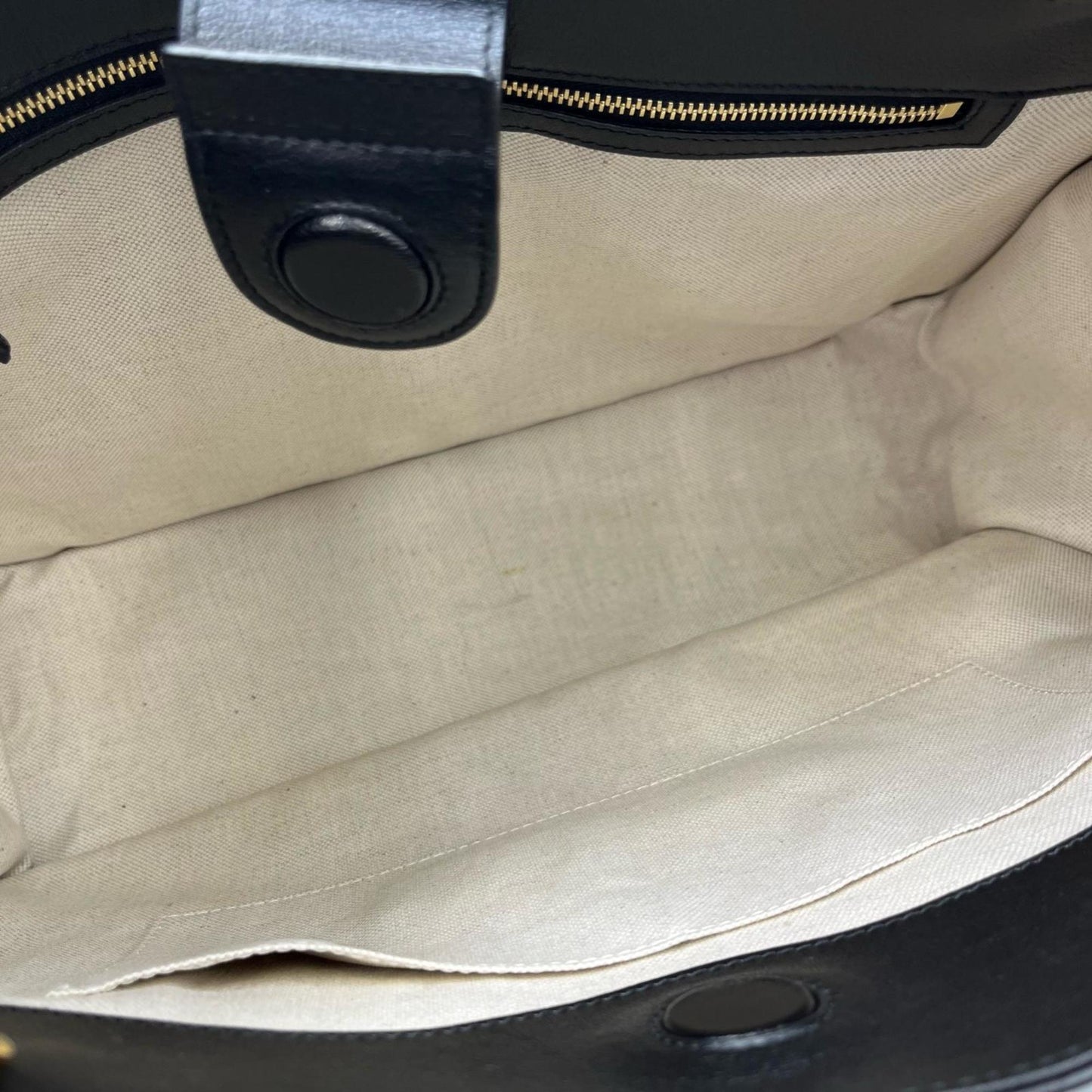 Gucci Black Leather Tote Bag ( )