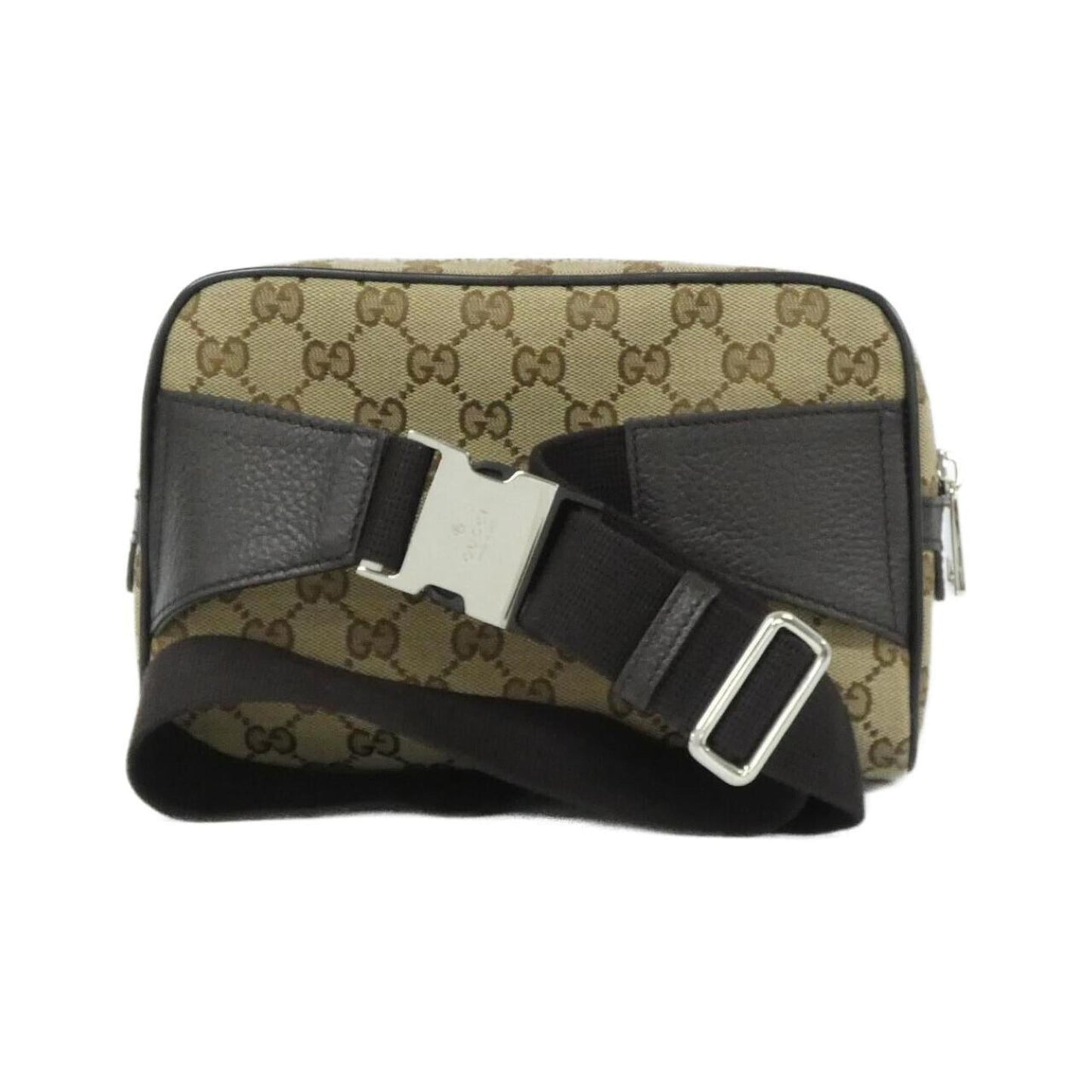 Gucci Beige Brown Gg Canvas Leather Fanny Pack ( )