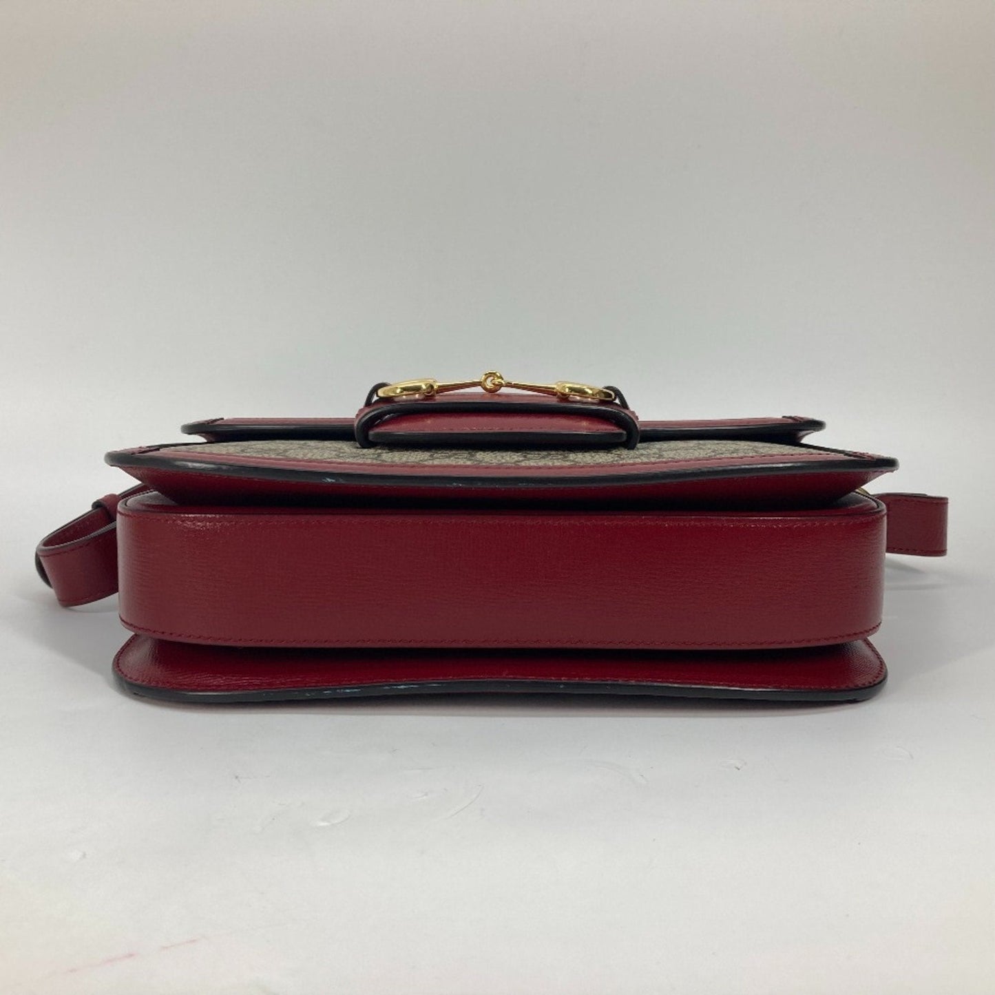 Gucci Beige Red Color Gg Supreme Leather Shoulder Bag ( )