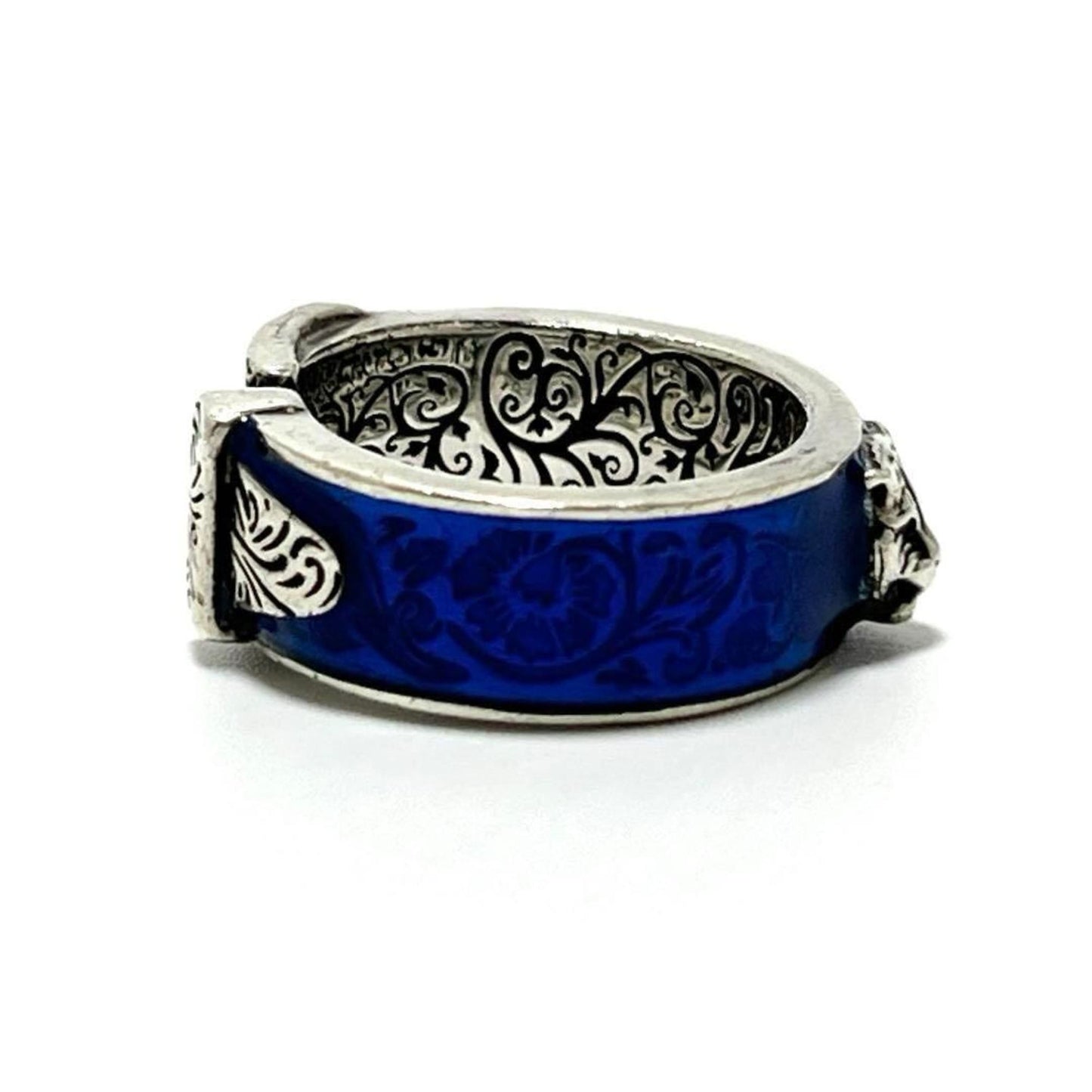 Gucci Blue Enamel Silver 925 Band Ring ( )