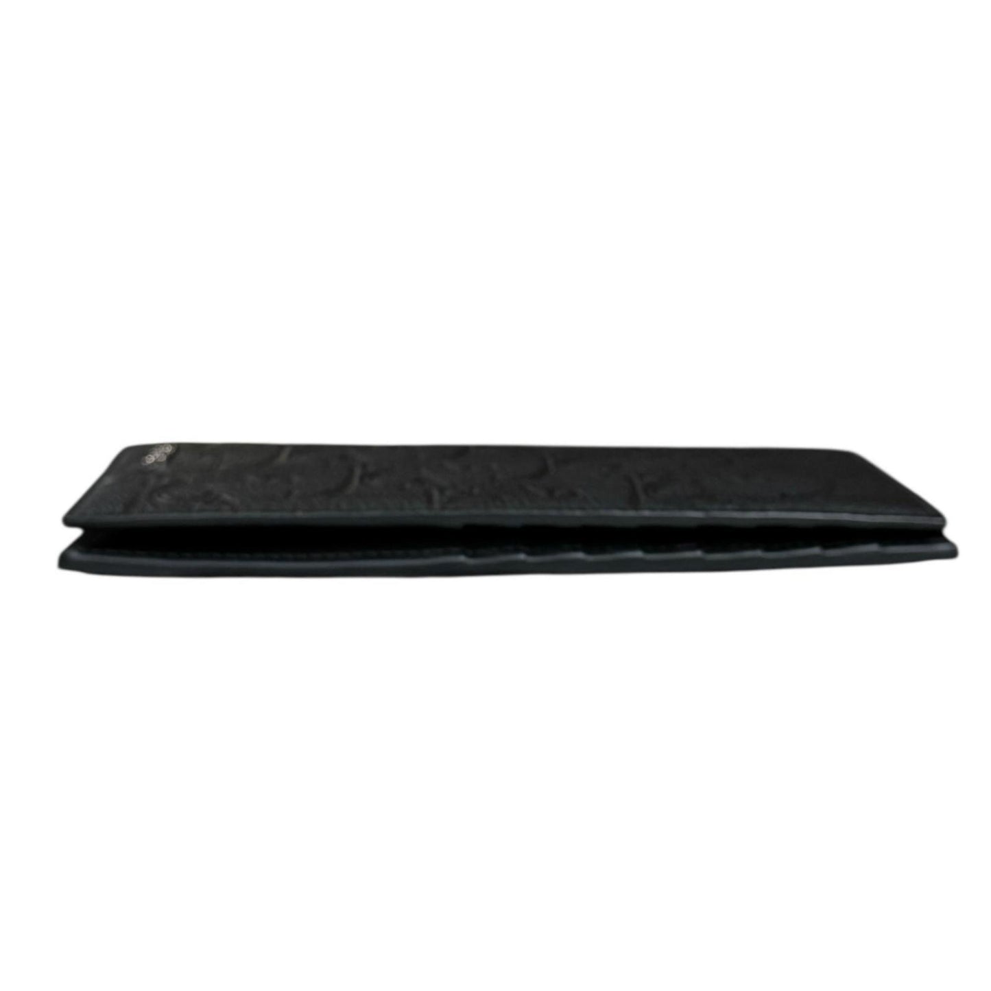Christian Dior Black Leather Long Wallet (Bi-Fold) ()