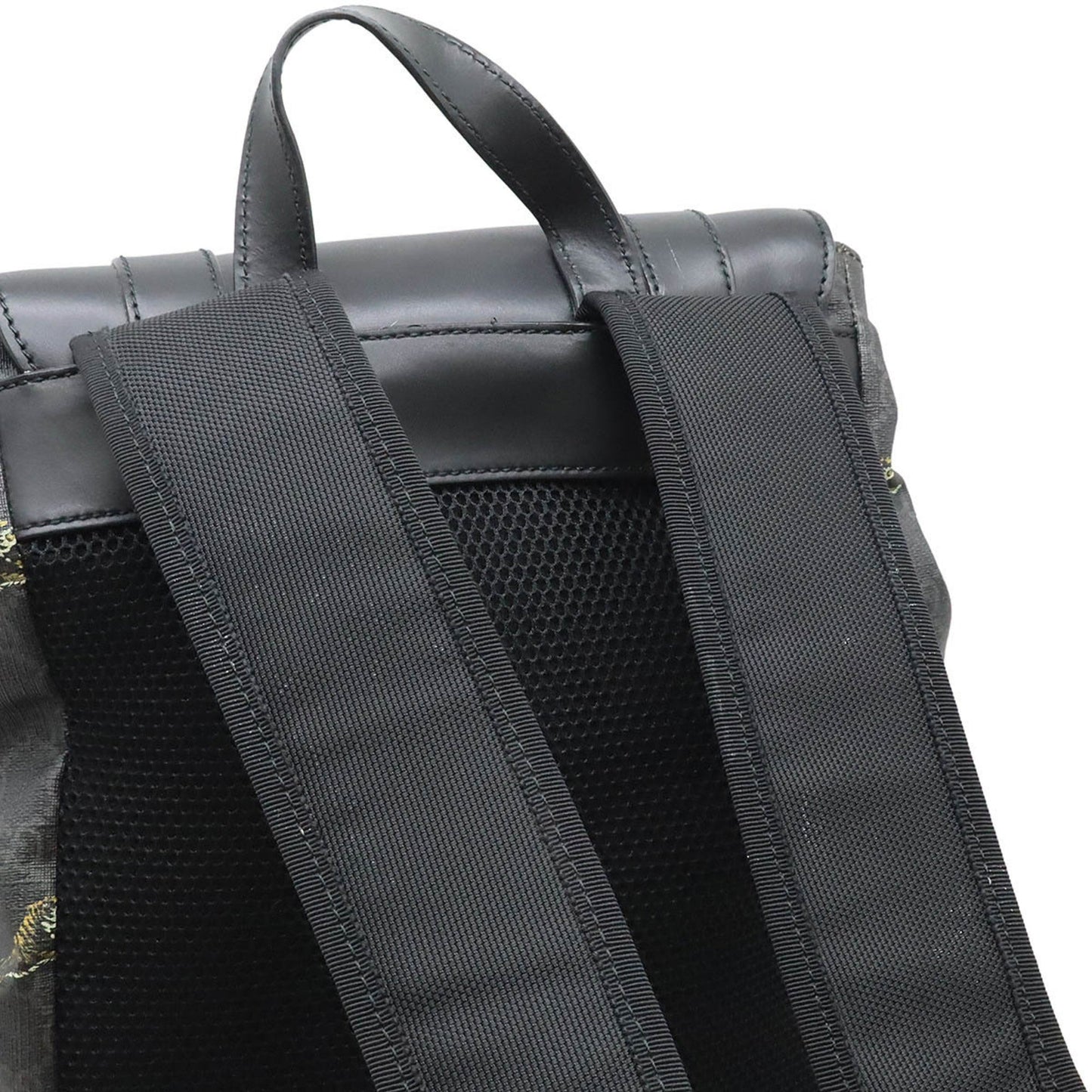 Gucci Sherry Line Black Gray Navy Red Color Pvc Leather Backpack ( )