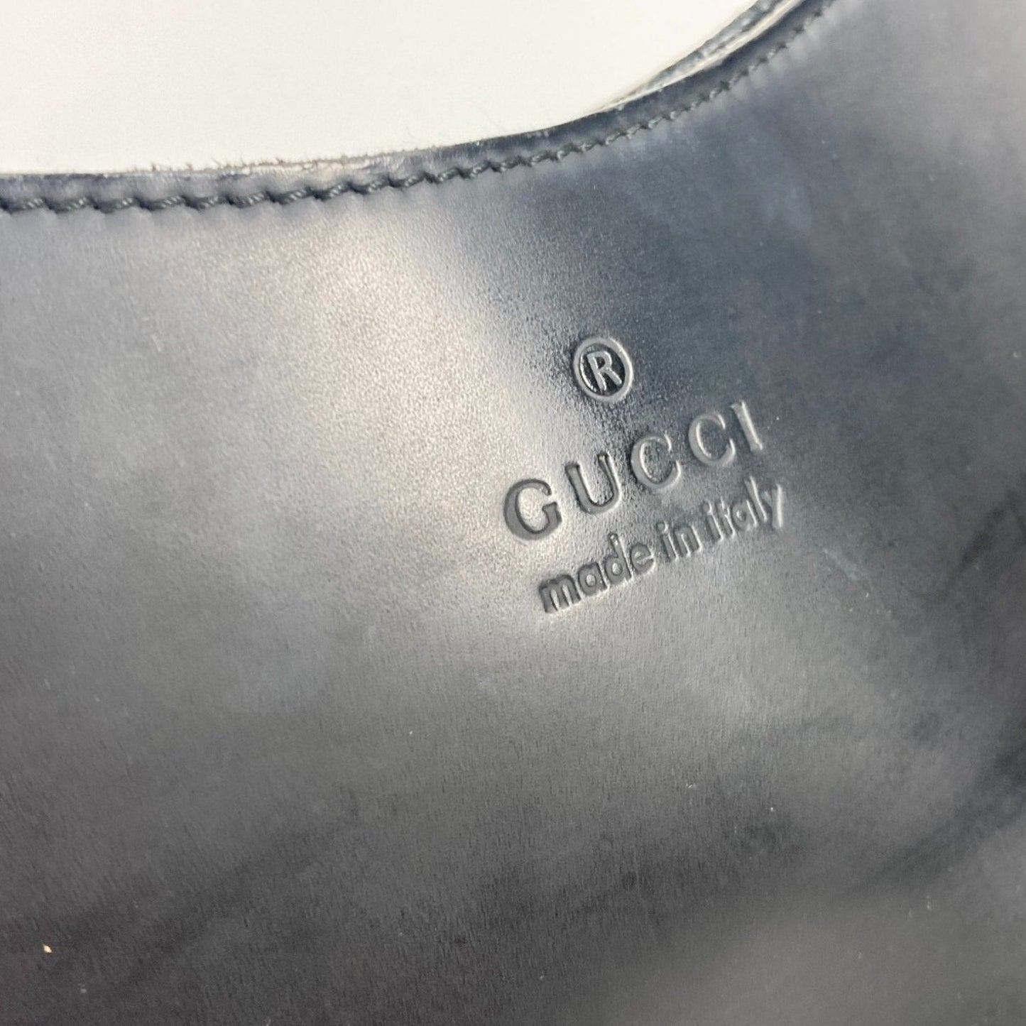 Gucci Black Red Color Leather Handbag Shoulder Bag ( )