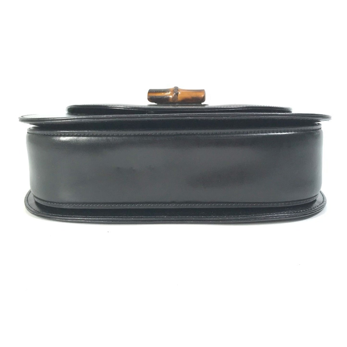 Gucci Black Leather Bamboo Handbag ( )