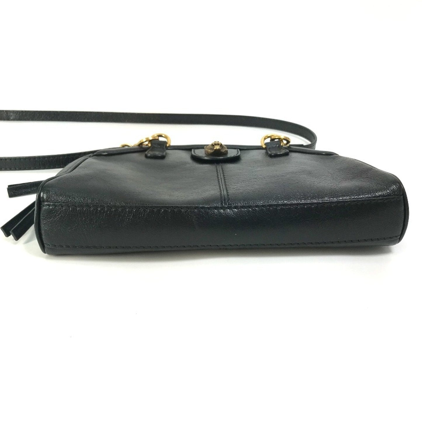 Gucci Black Leather Clutch Bag Shoulder Bag ( )