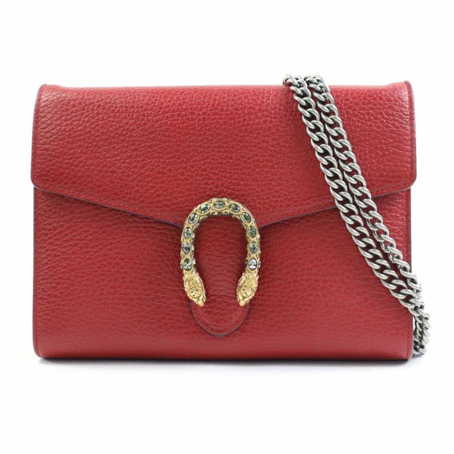 Gucci Dark Red Leather Chain/Shoulder Wallet
