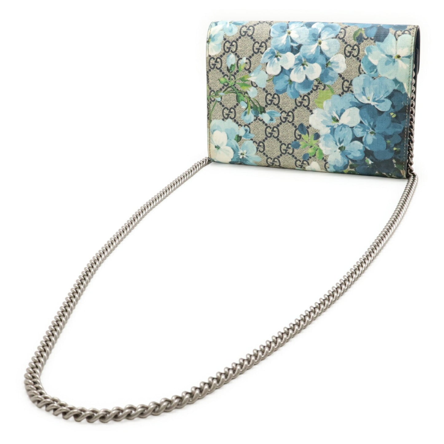 Gucci Beige Blue Coated Canvas Clutch Bag Pochette Shoulder Bag ( )