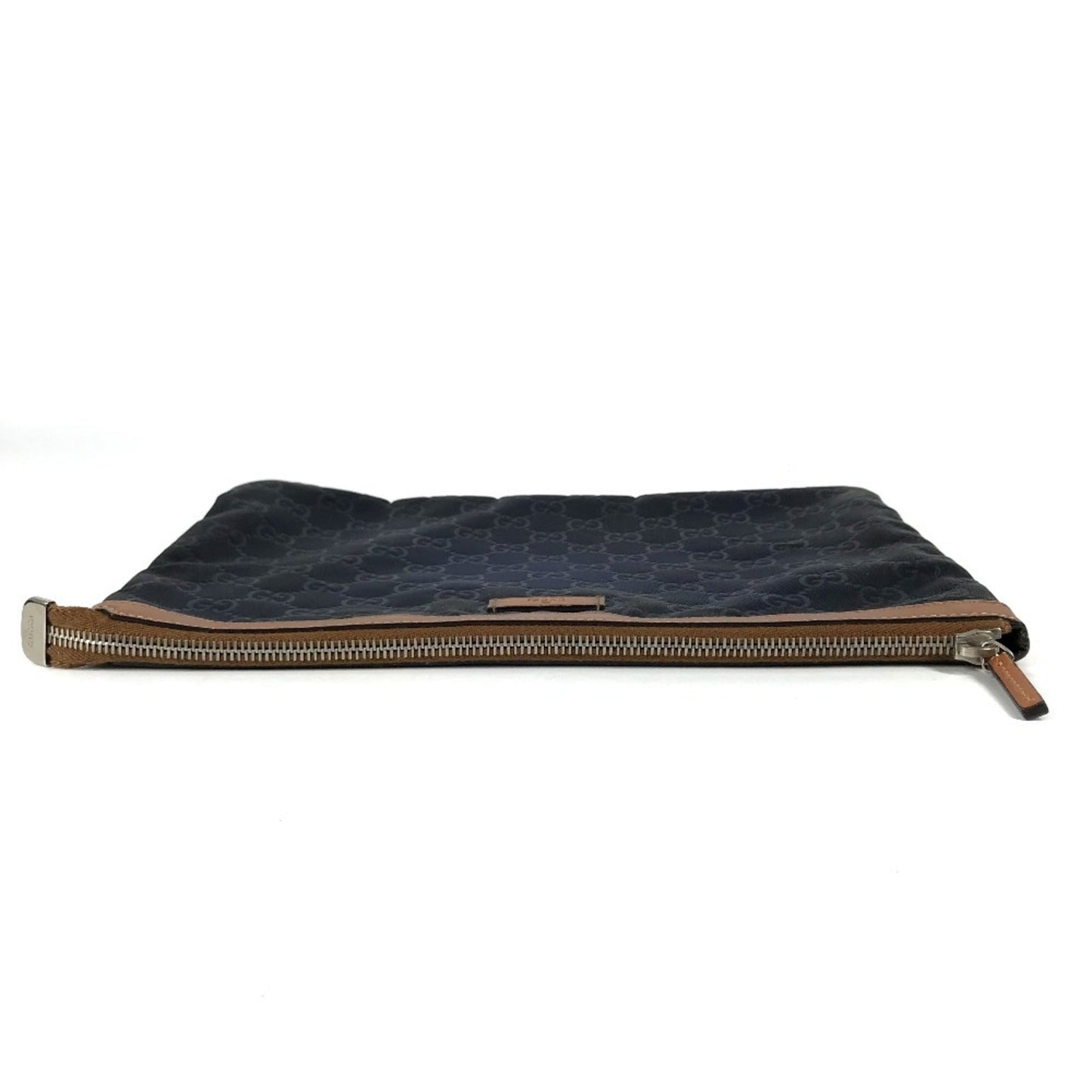Gucci Navy Leather Nylon Clutch Bag ( )