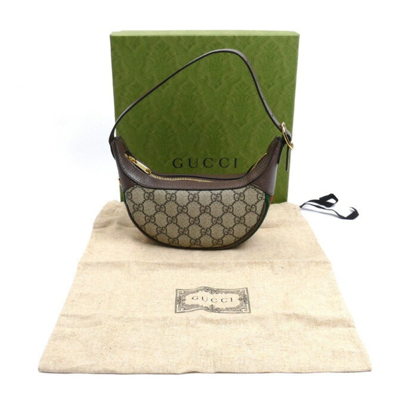 Gucci Beige Gg Supreme Canvas Leather Shoulder Bag ( )
