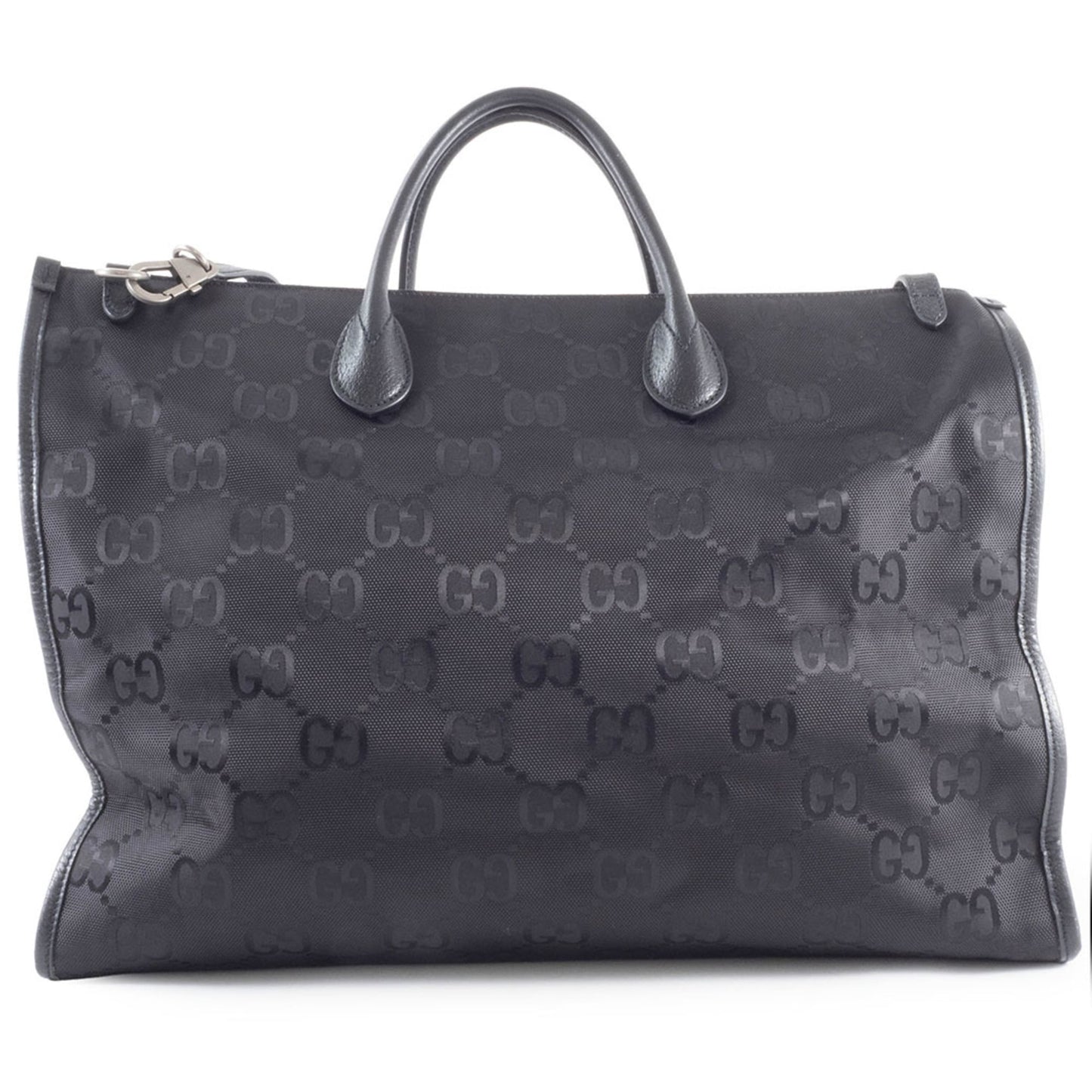 Gucci Black Nylon Leather Tote Bag ( )