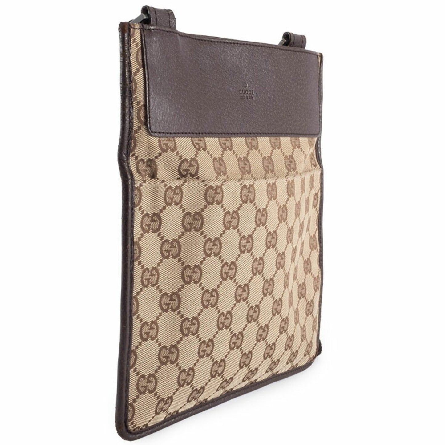Gucci Gg Canvas Beige Brown Gg Canvas Leather Shoulder Bag ( )
