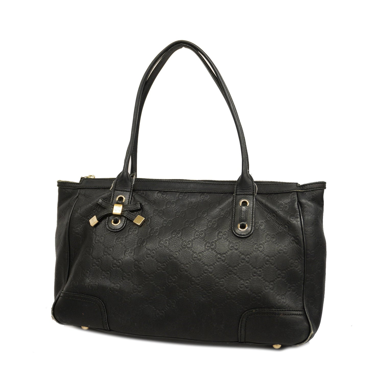 GUCCI ssima Princey 177052 Women's Leather Tote Bag Black