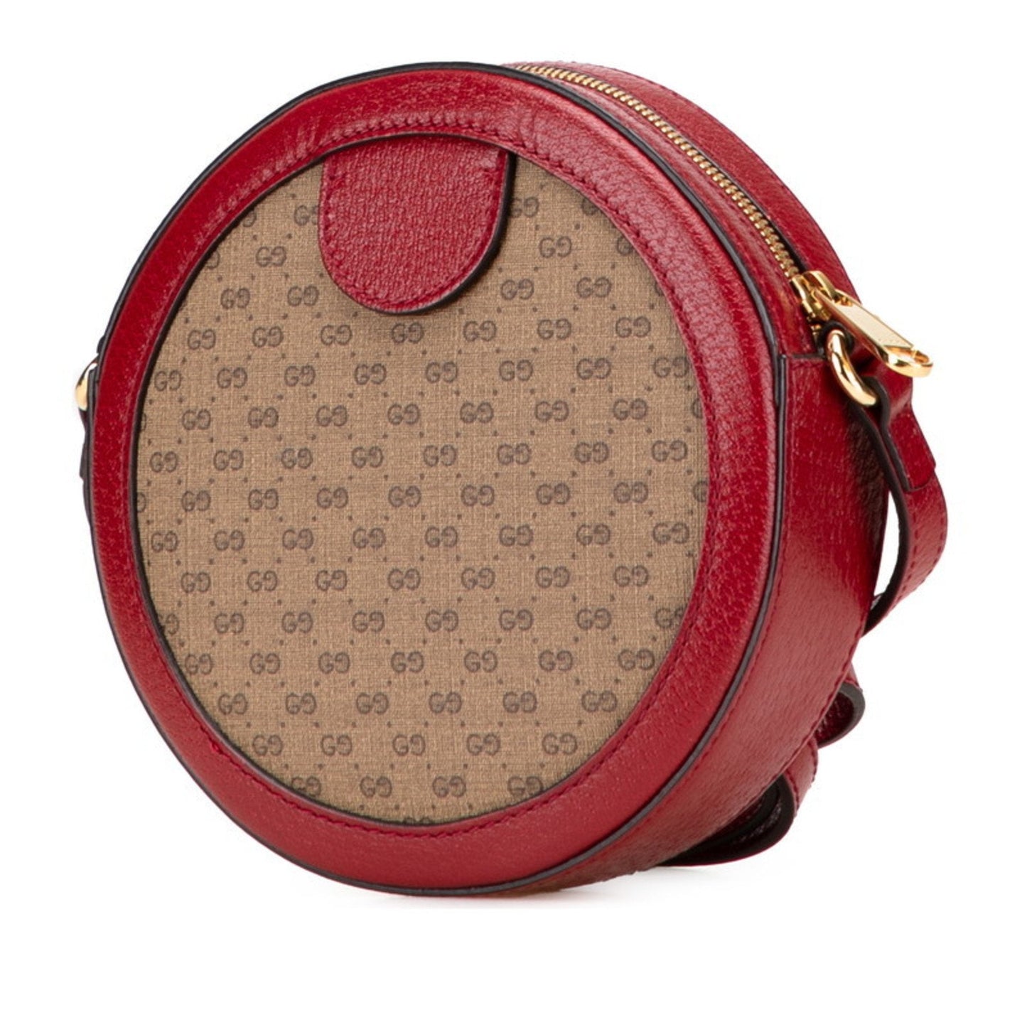 Gucci Brown Red Color Pvc Leather Shoulder Bag ( )