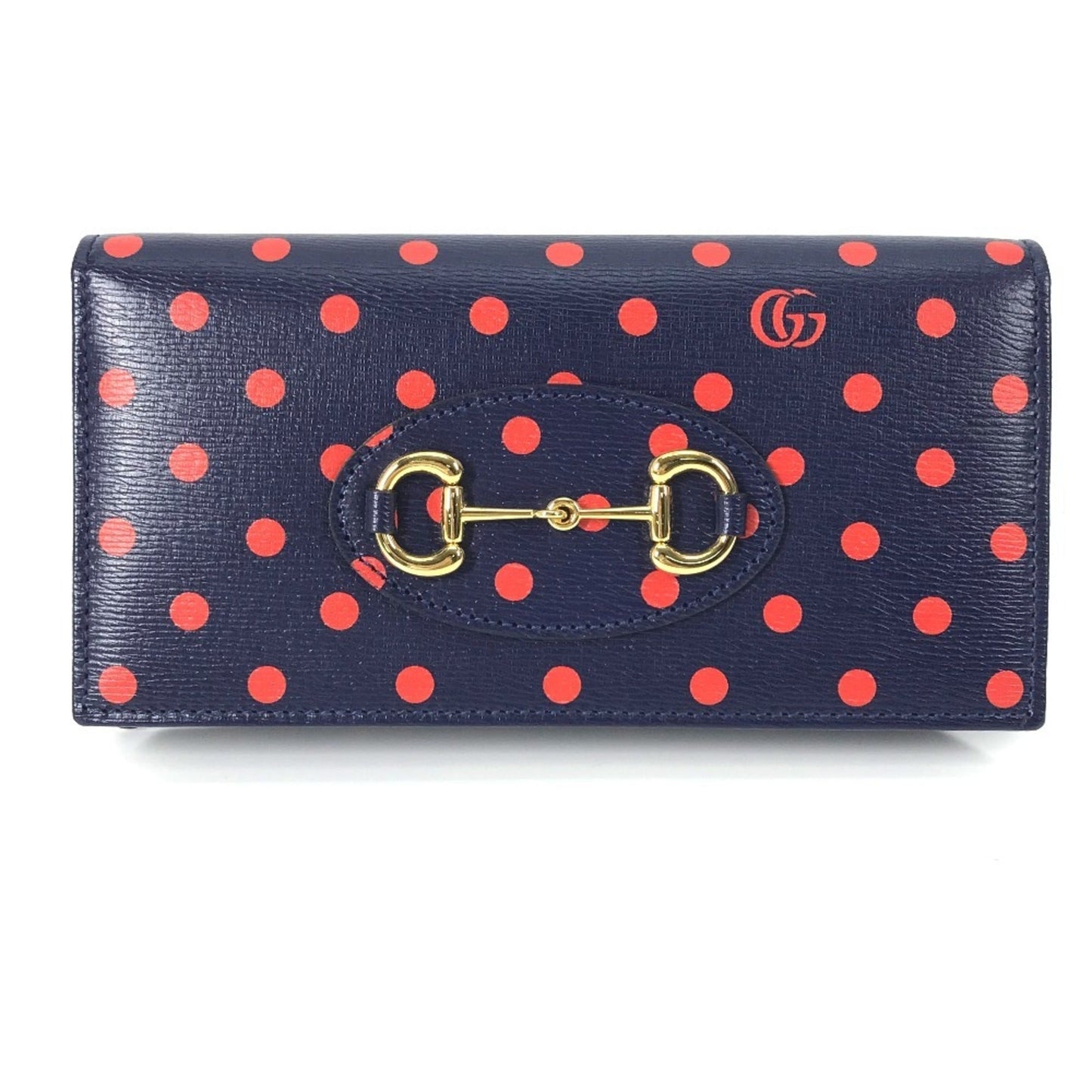 Gucci Navy Red Color Leather Chain/Shoulder Wallet ( )