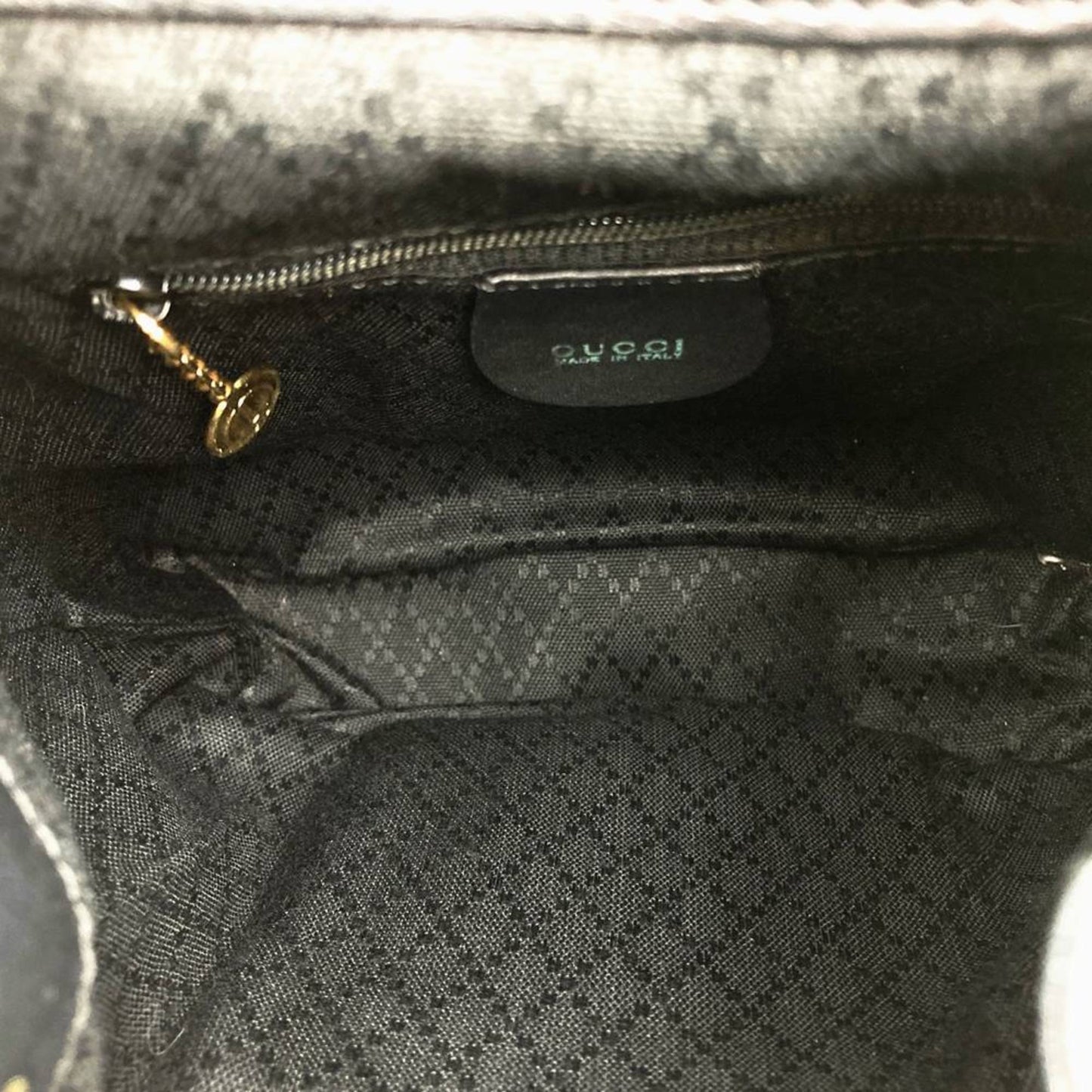 Gucci Black Leather Bamboo Backpack ( )
