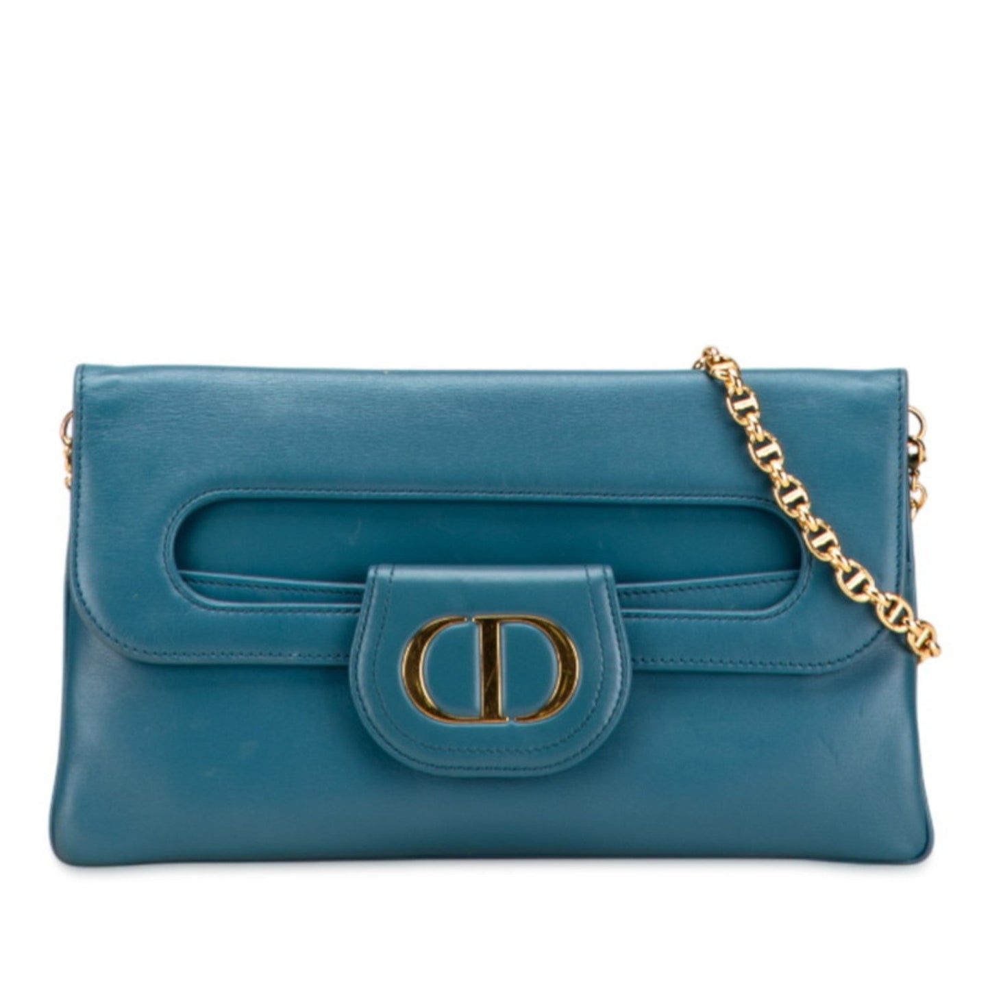 Christian Dior Blue Leather Shoulder Bag ()
