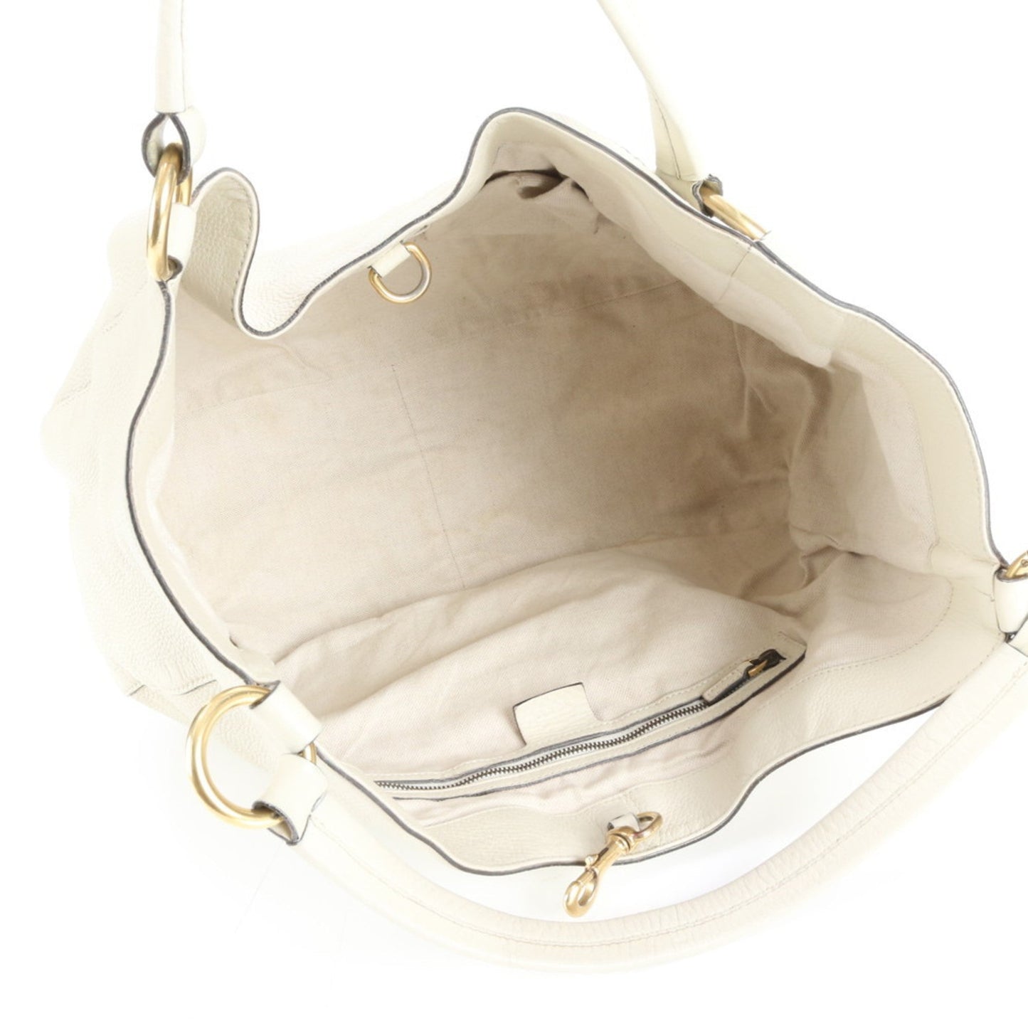 Gucci Ivory Leather Tote Bag ( )