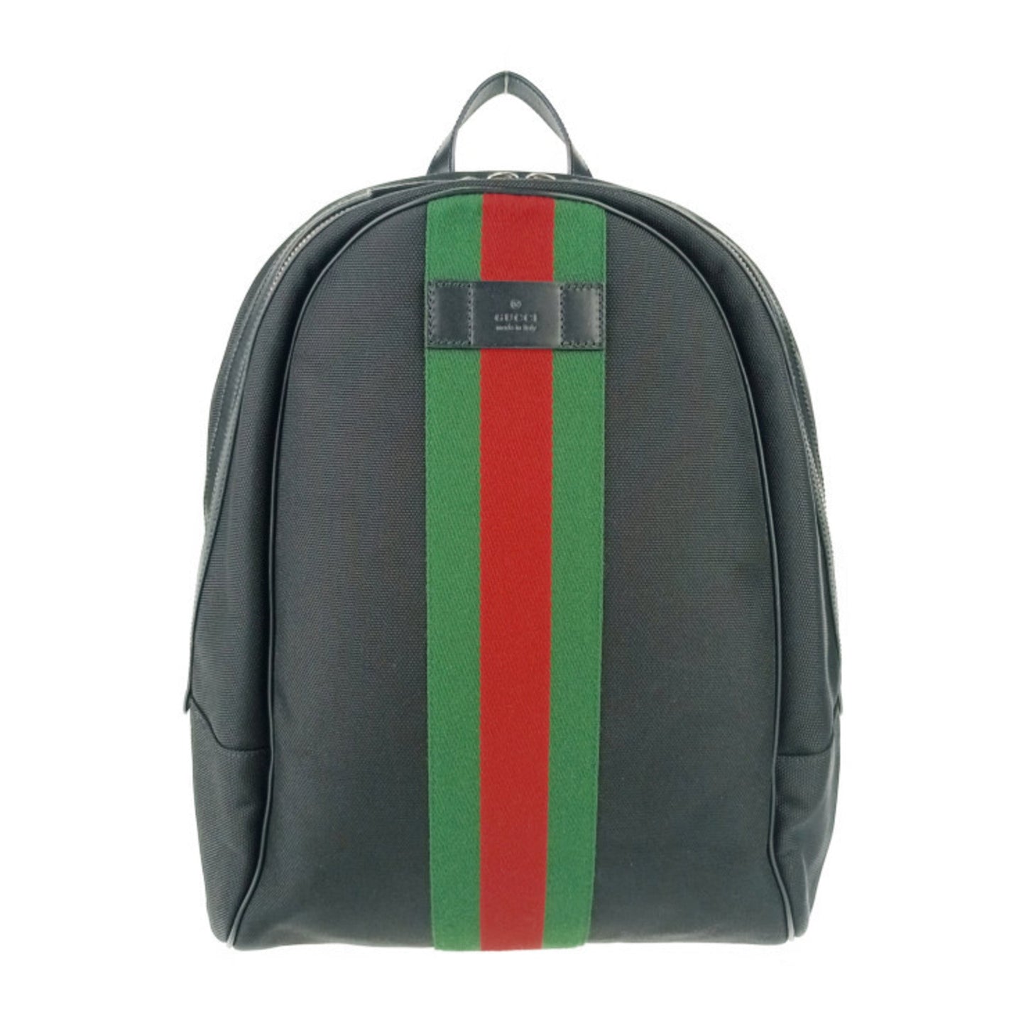 Gucci Black Canvas Leather Backpack ( )