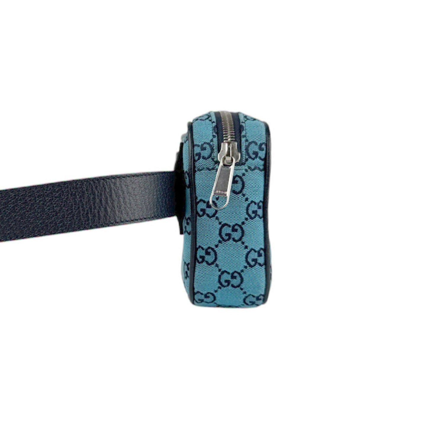 Gucci Blue Navy Gg Canvas Leather Fanny Pack ( )