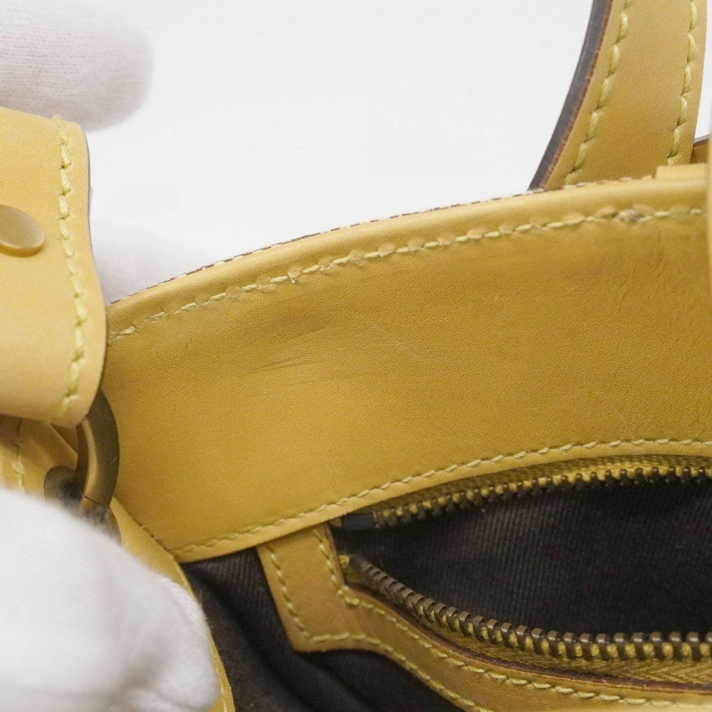 Gucci Beige Yellow Canvas Leather Shoulder Bag ( )
