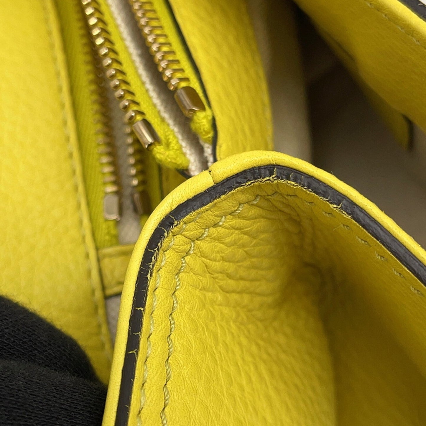 Gucci Beige Champagne Gold Yellow Bamboo Leather Tote Bag ( )