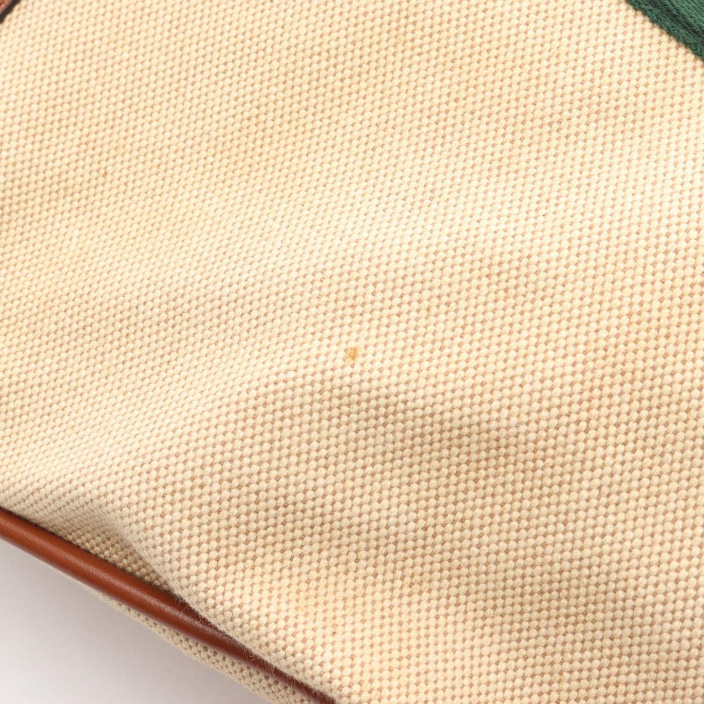 Gucci Beige Brown Canvas Leather Tote Bag ( )
