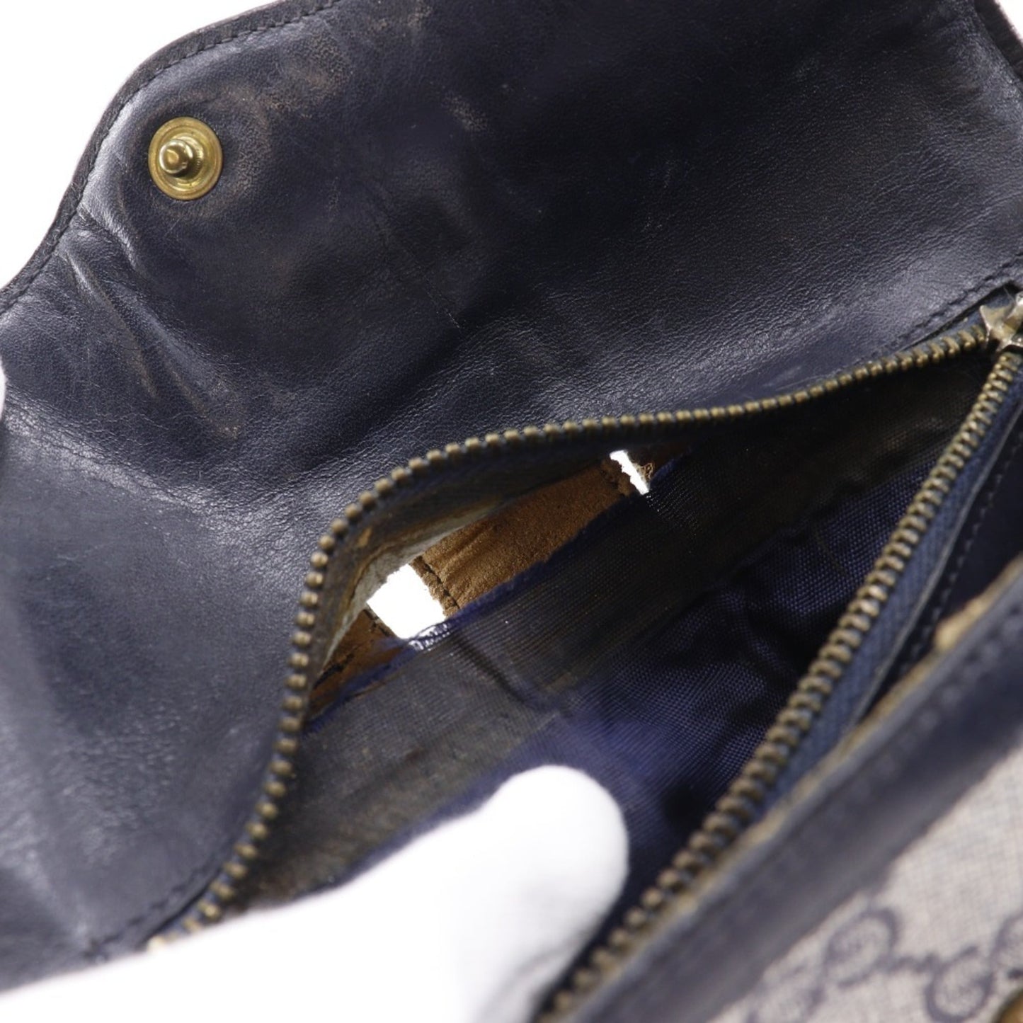 Gucci Navy Gg Supreme Pouch ( )