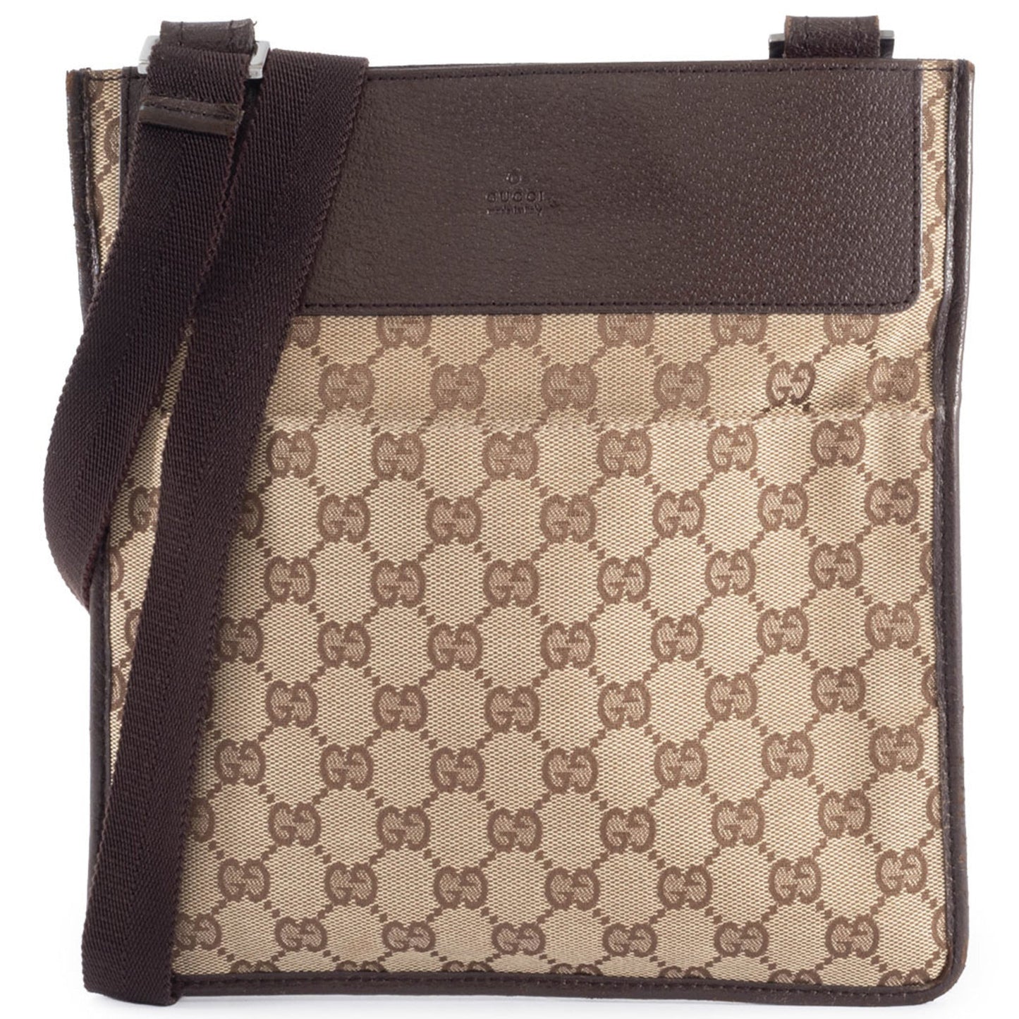 Gucci Gg Canvas Beige Brown Gg Canvas Leather Shoulder Bag ( )