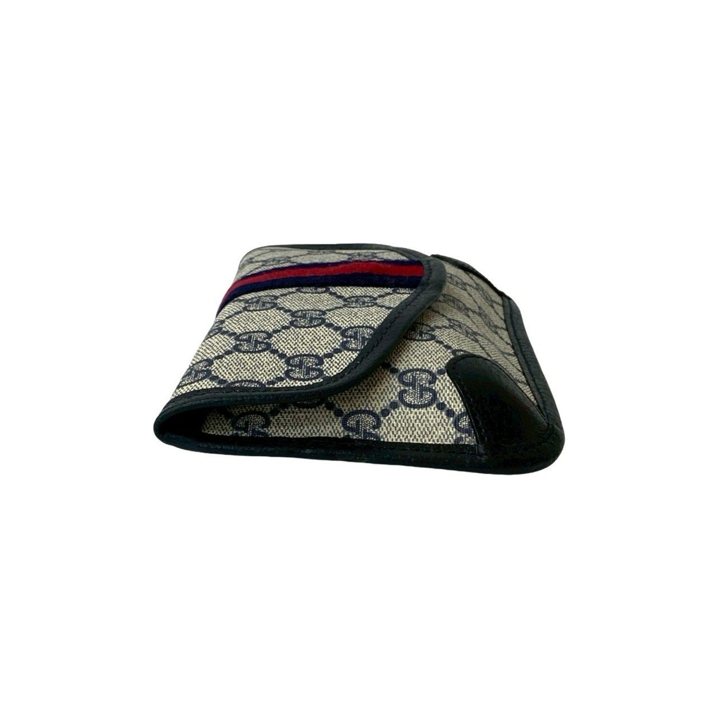 Gucci Navy Red Color Leather Pvc Pouch ( )