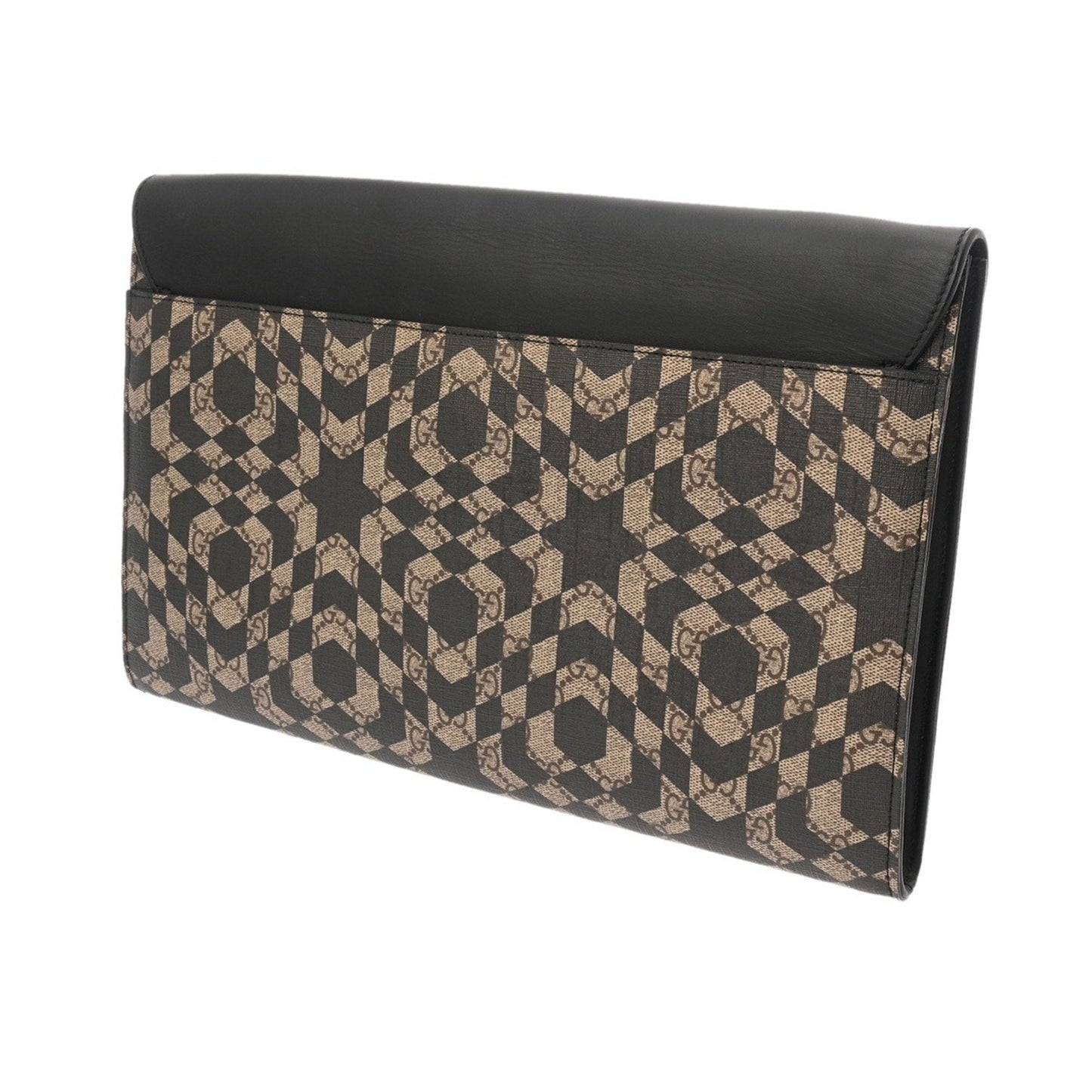 Gucci Beige Black Pvc Clutch Bag ( )