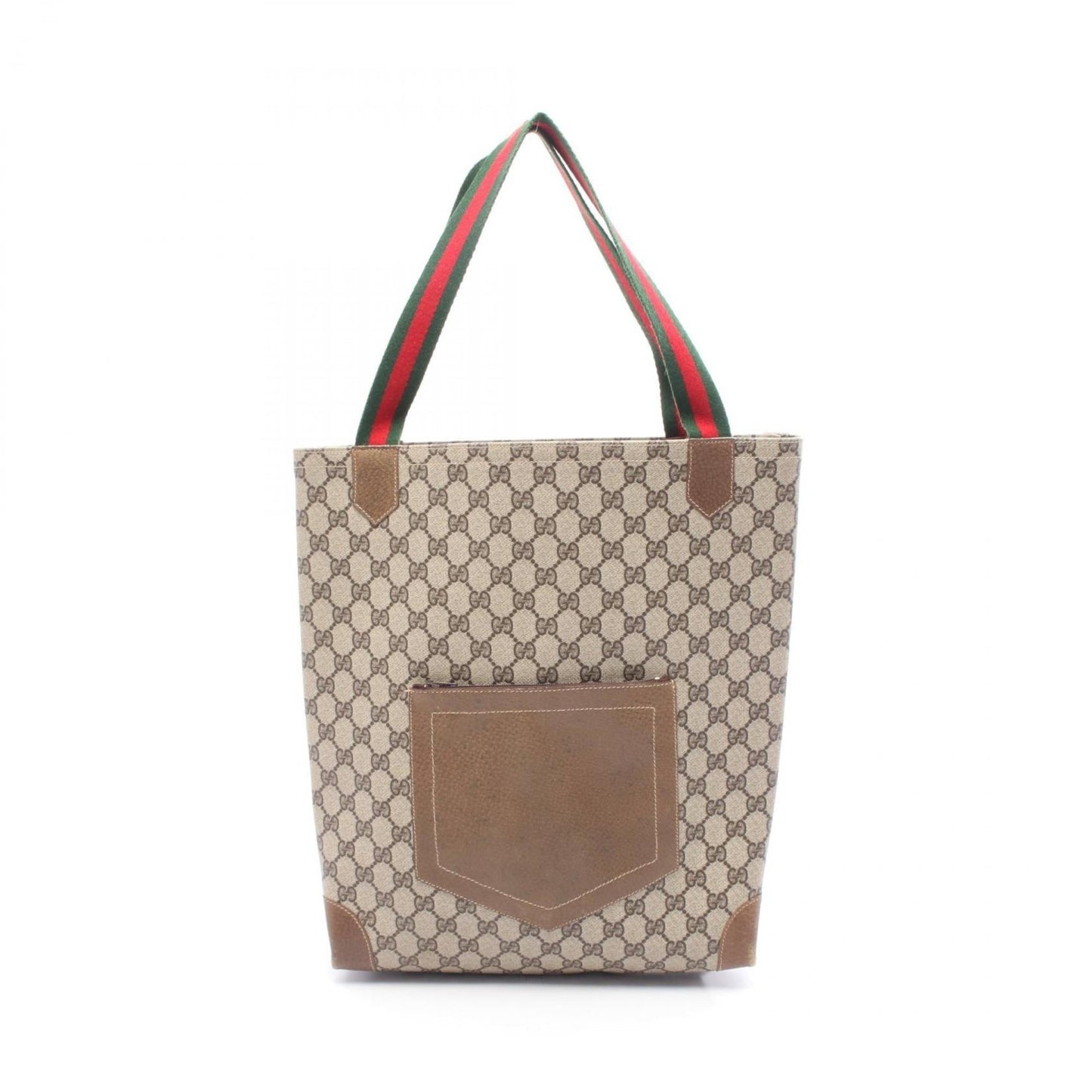 Gucci Gg Plus Beige Brown Pvc Leather Tote Bag ( )