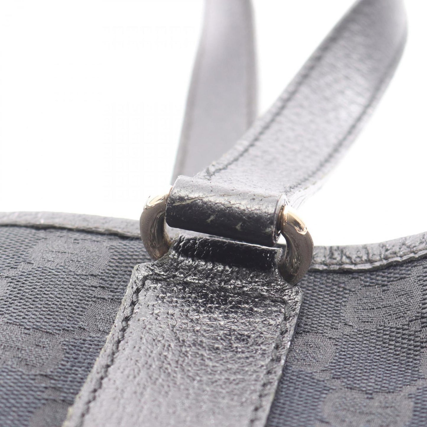 Gucci Black Canvas Leather Tote Bag ( )
