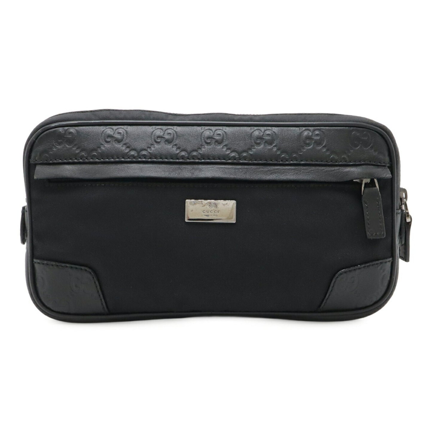 Gucci Black Nylon Canvas Leather Fanny Pack Pouch ( )