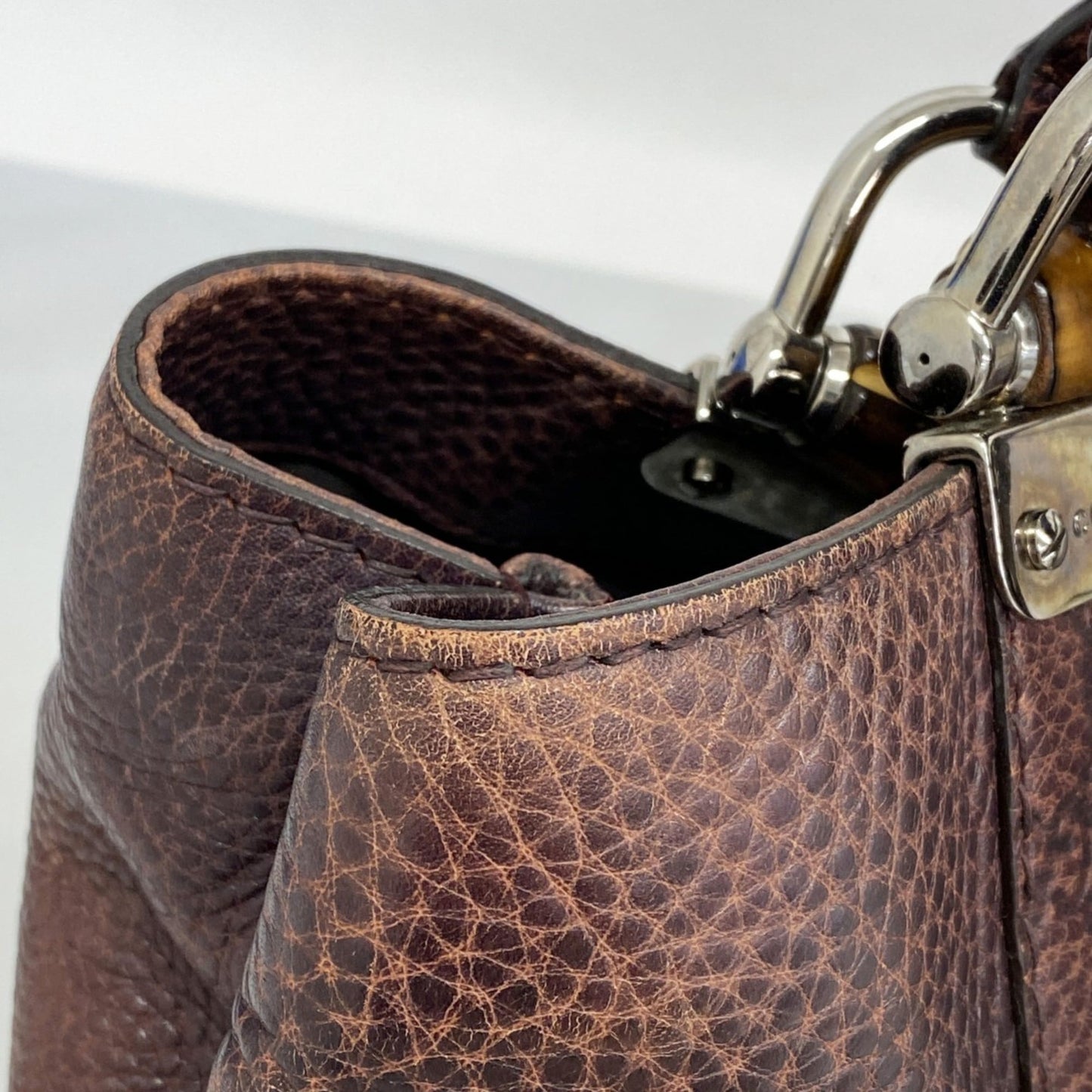 Gucci Brown Leather Tote Bag ( )