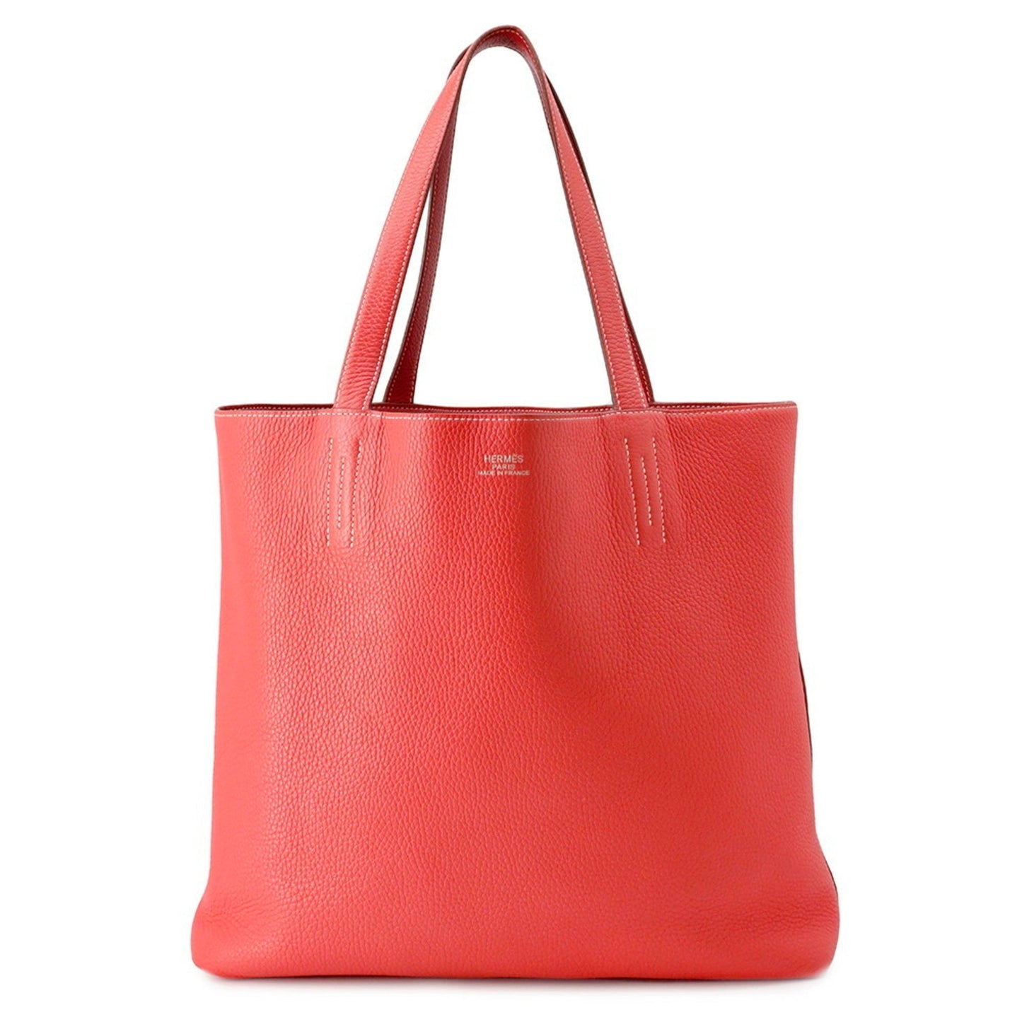 Hermes Bougainvillier Rouge Casaque Taurillon Clemence Leather Tote Bag ( )