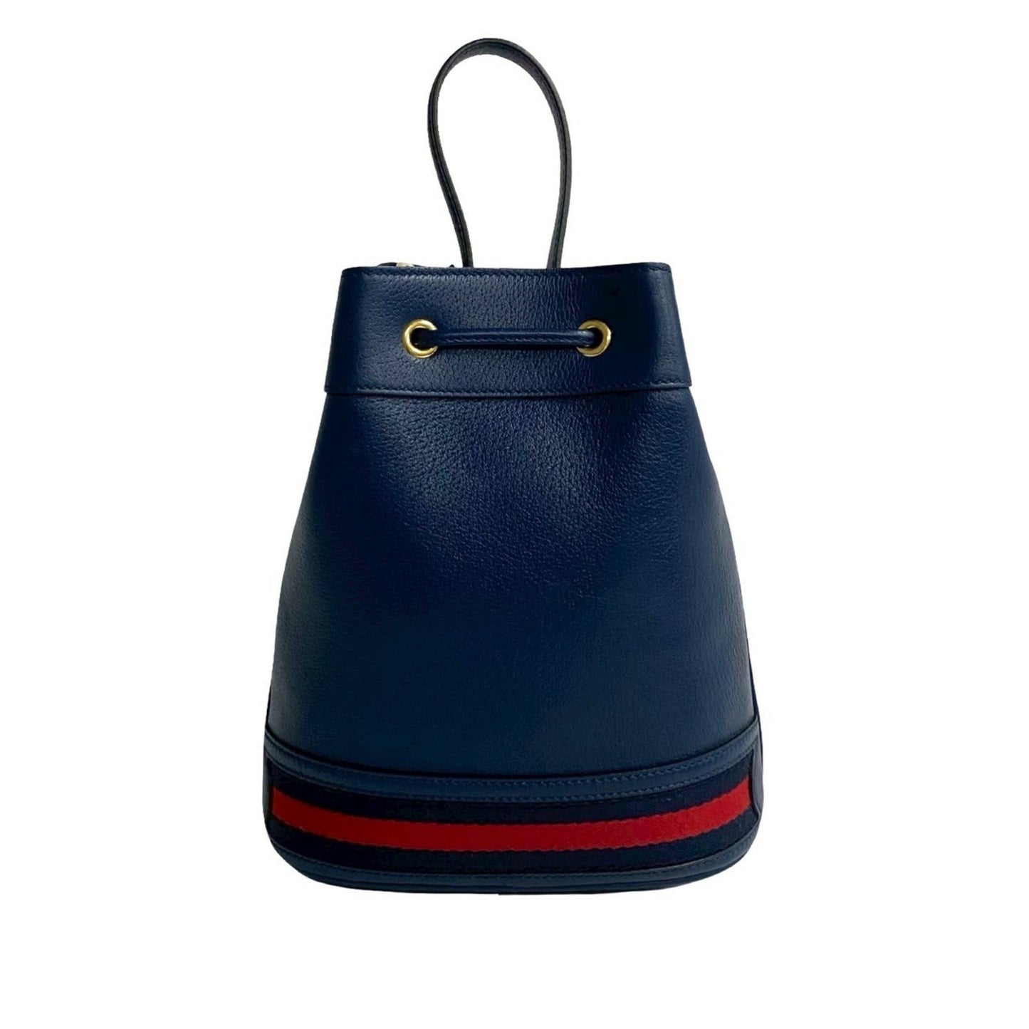 Gucci Navy Red Color Leather Handbag Shoulder Bag ( )