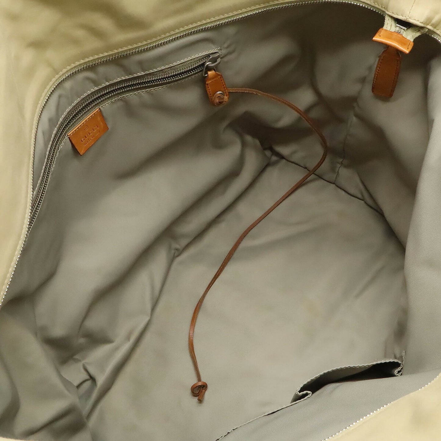 Gucci Sherry Line Beige Brown Green Red Color Canvas Leather Shoulder Bag Tote Bag ( )