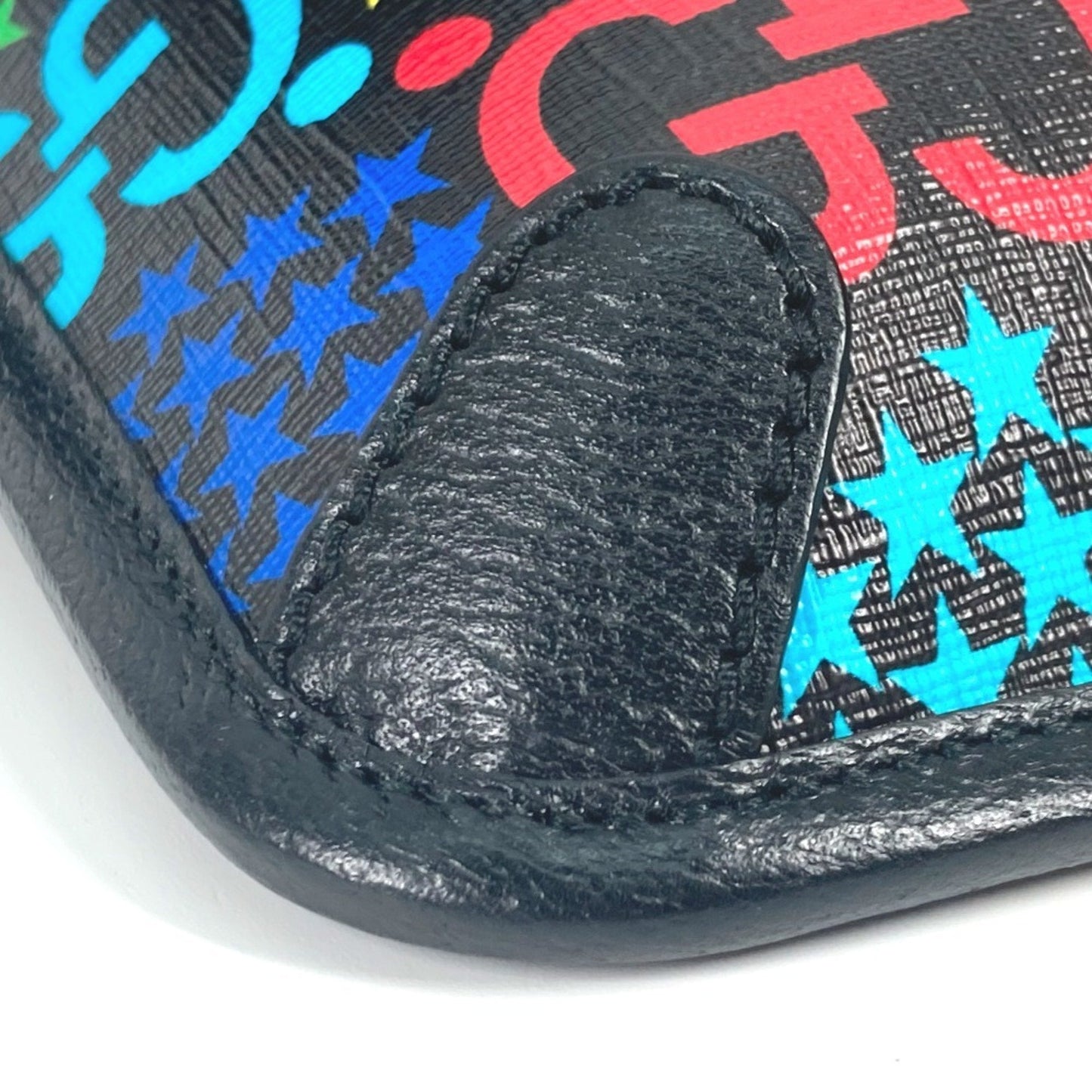 Gucci Black Multi-Color Leather Pvc Shoulder Bag Sling Bag ( )