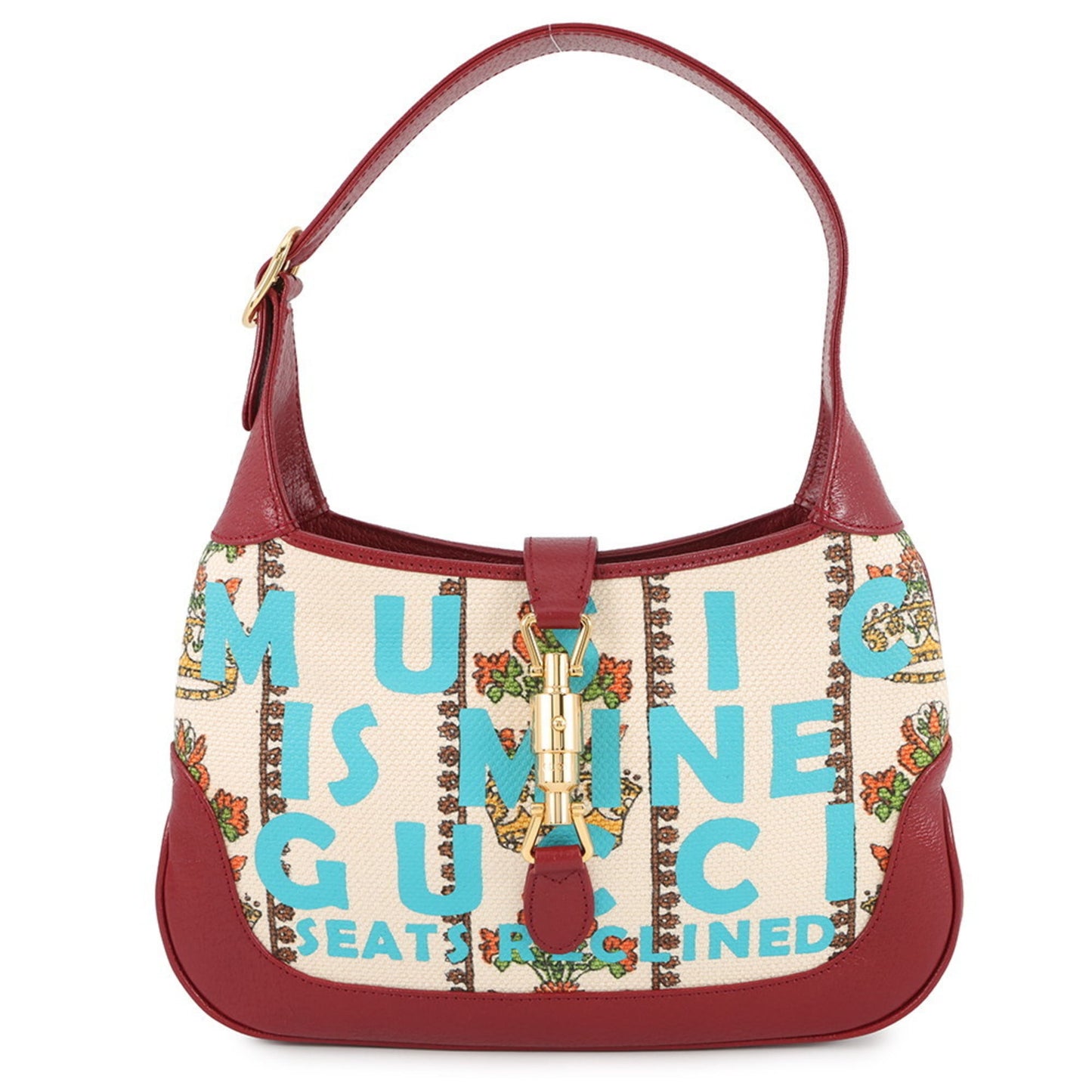 Gucci Ivory Red Color Canvas Leather Handbag Shoulder Bag ( )