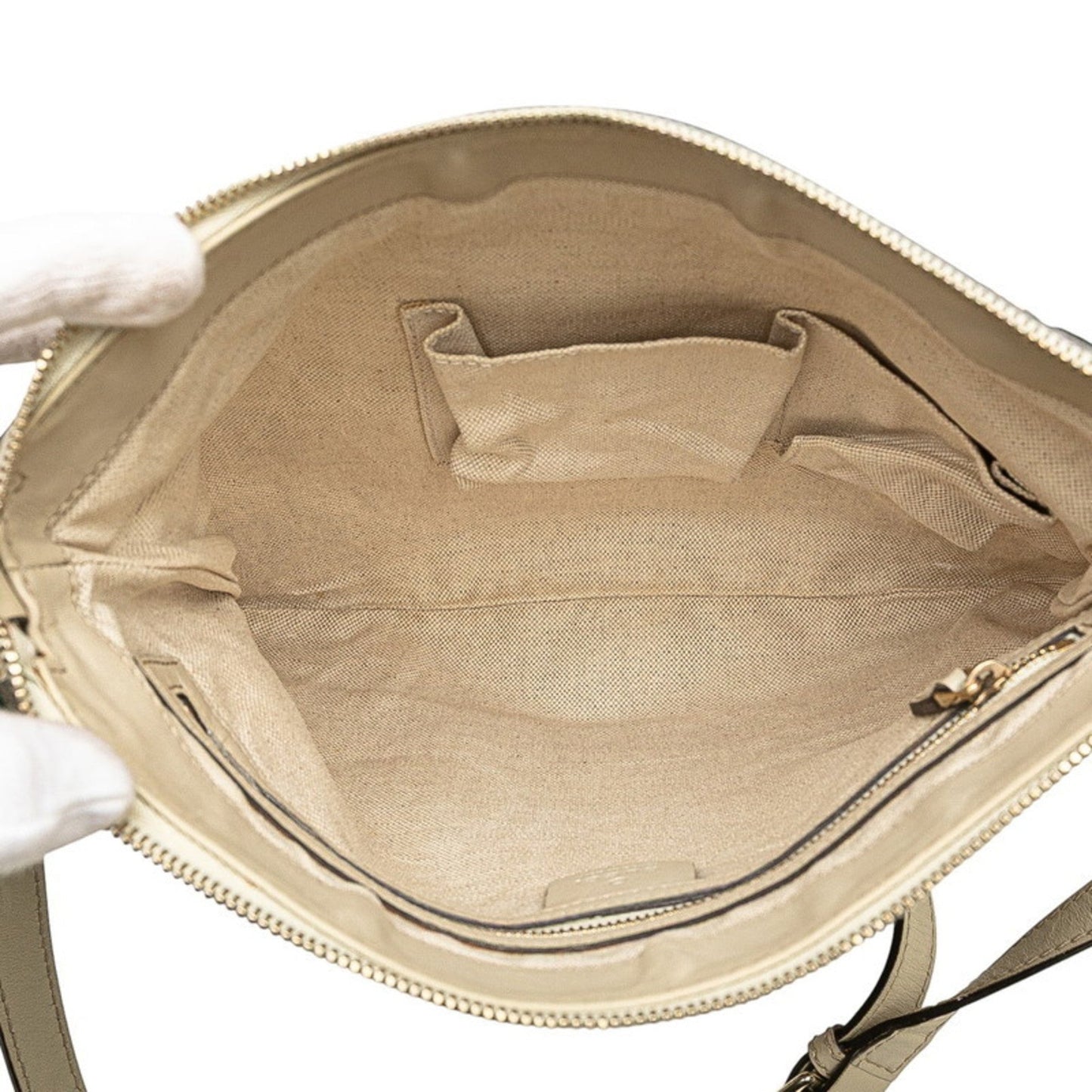 Gucci Gg Canvas Beige Gg Canvas Leather Shoulder Bag ( )