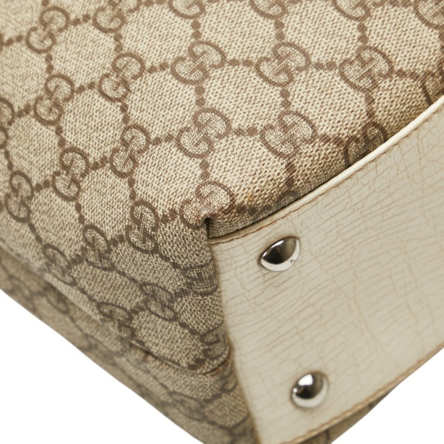 Gucci Beige Ivory Pvc Leather Handbag Tote Bag ( )
