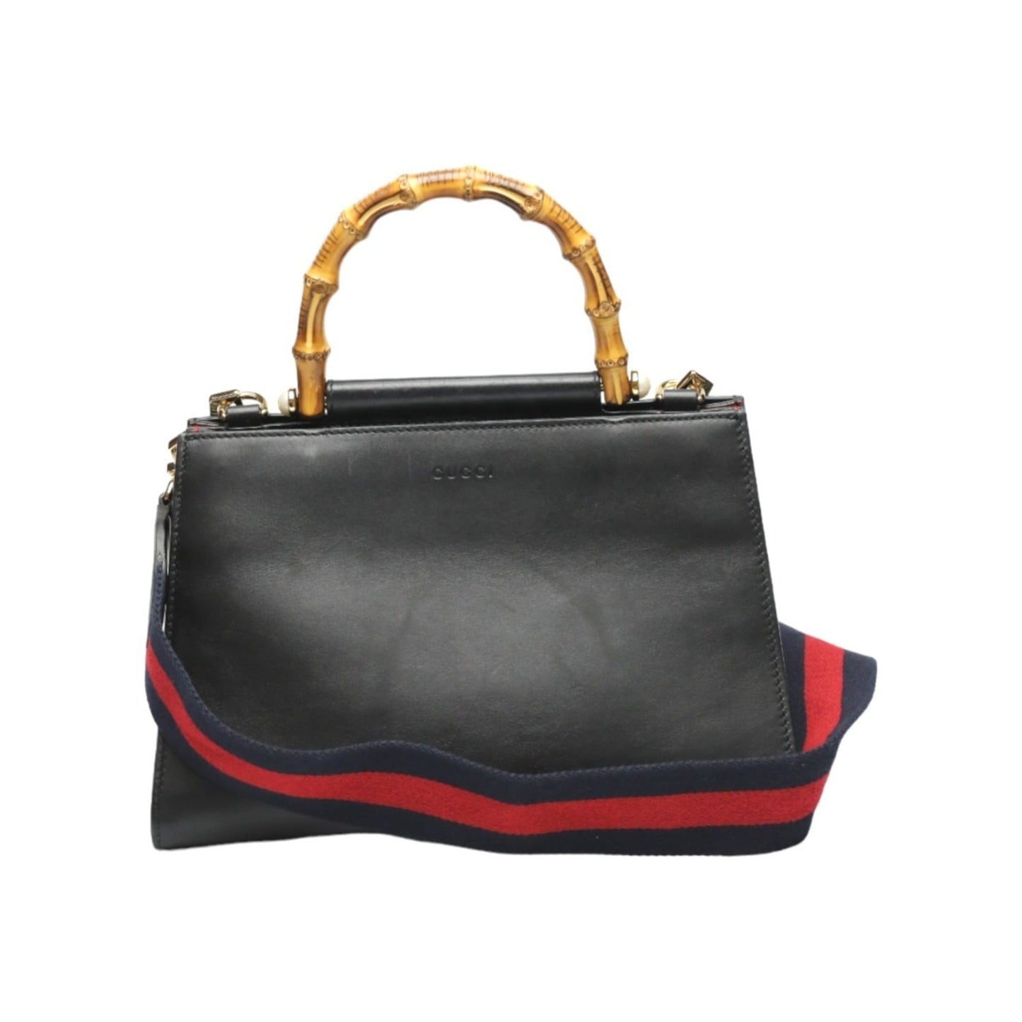 Gucci Bamboo Black Leather Handbag ( )